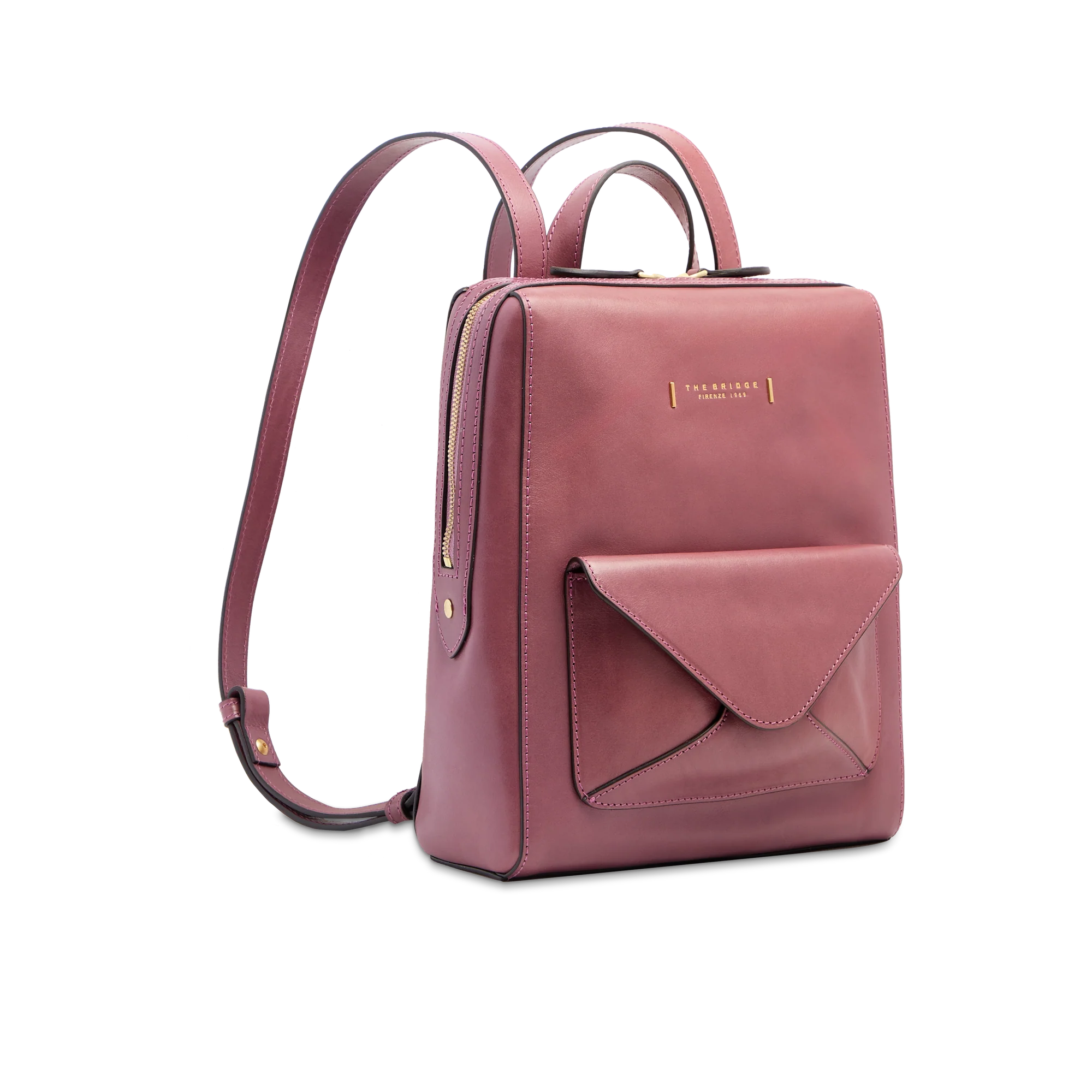Women’s leather backpack with front pocket - Image 2
