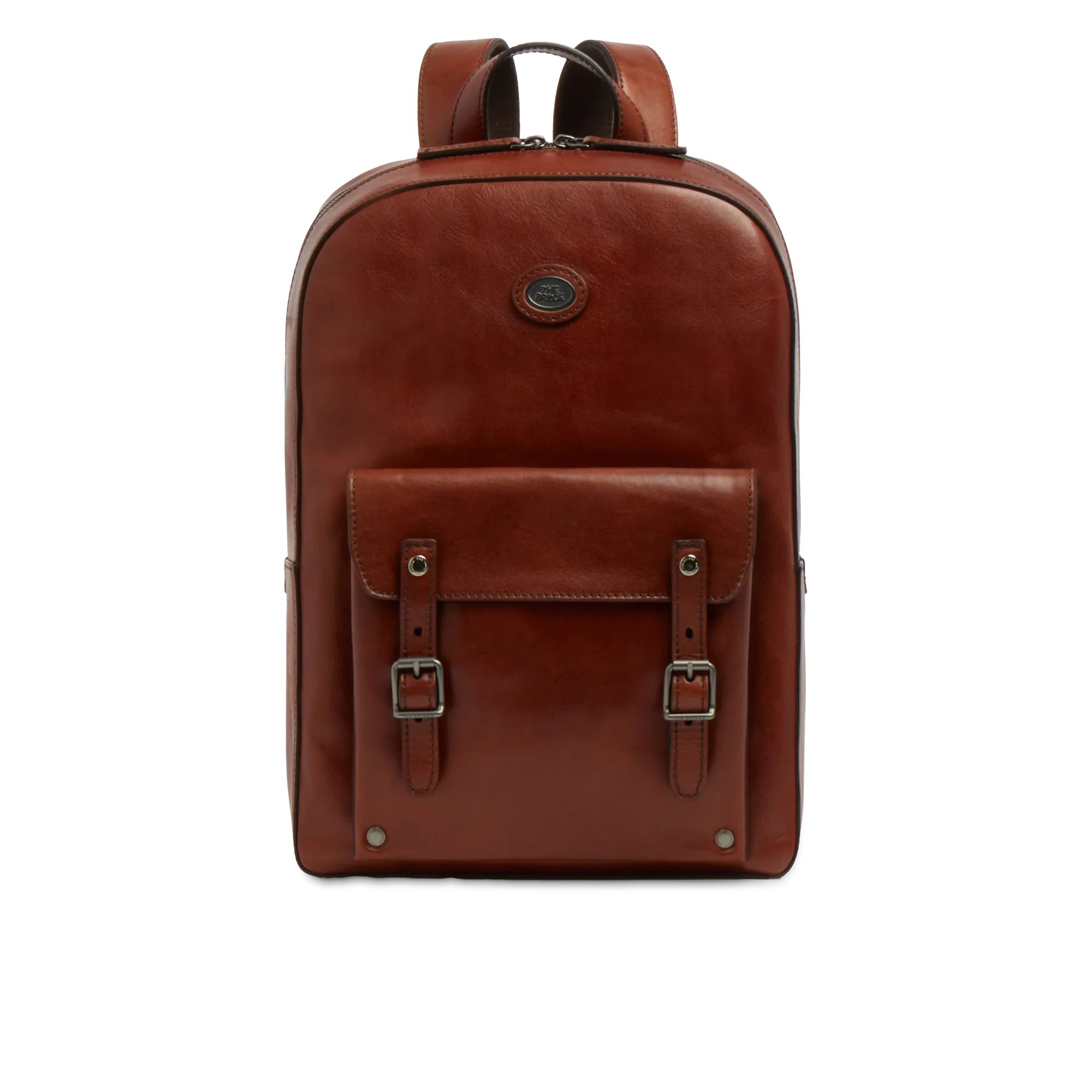 Men’s leather laptop backpack with one zip