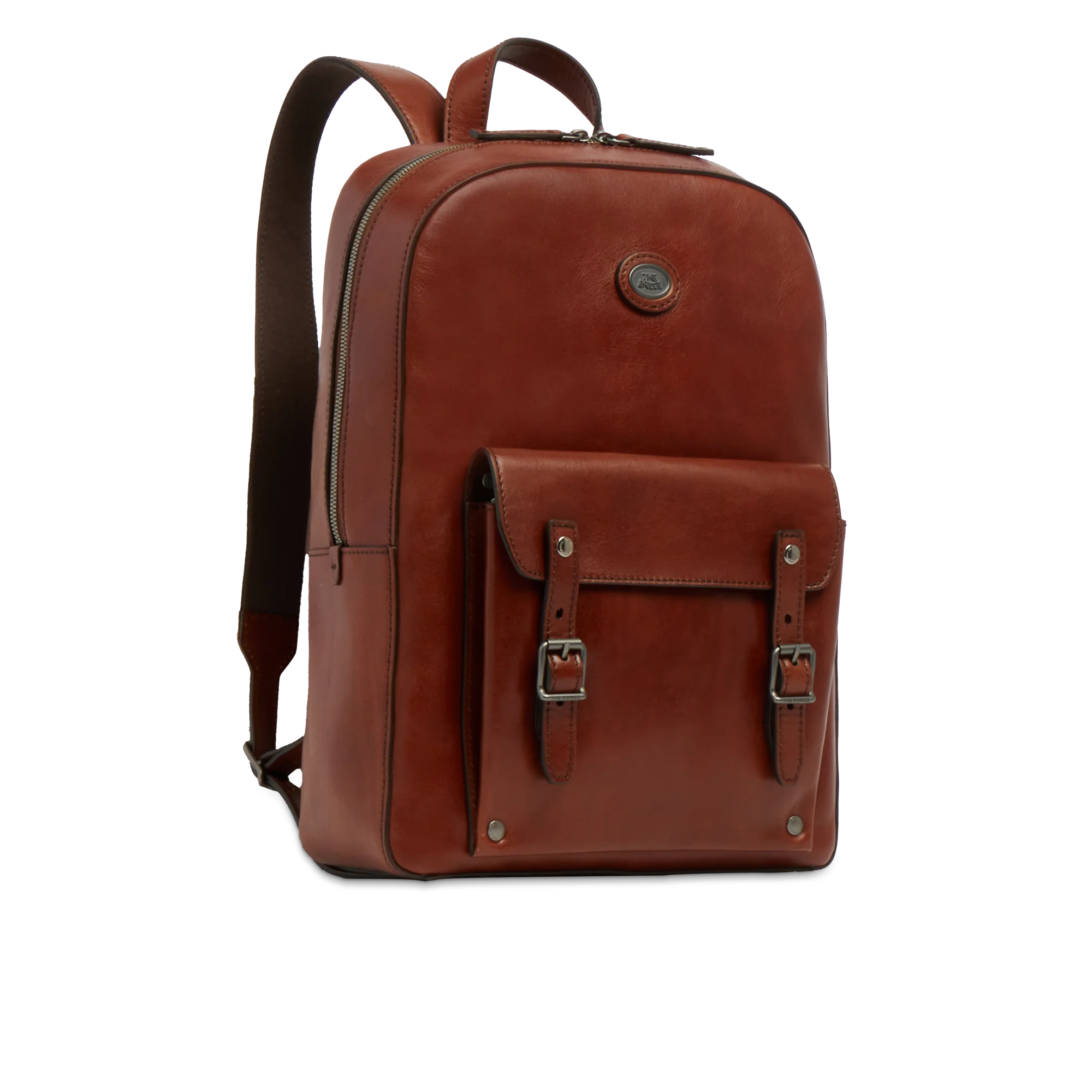 Men’s leather laptop backpack with one zip - Image 2