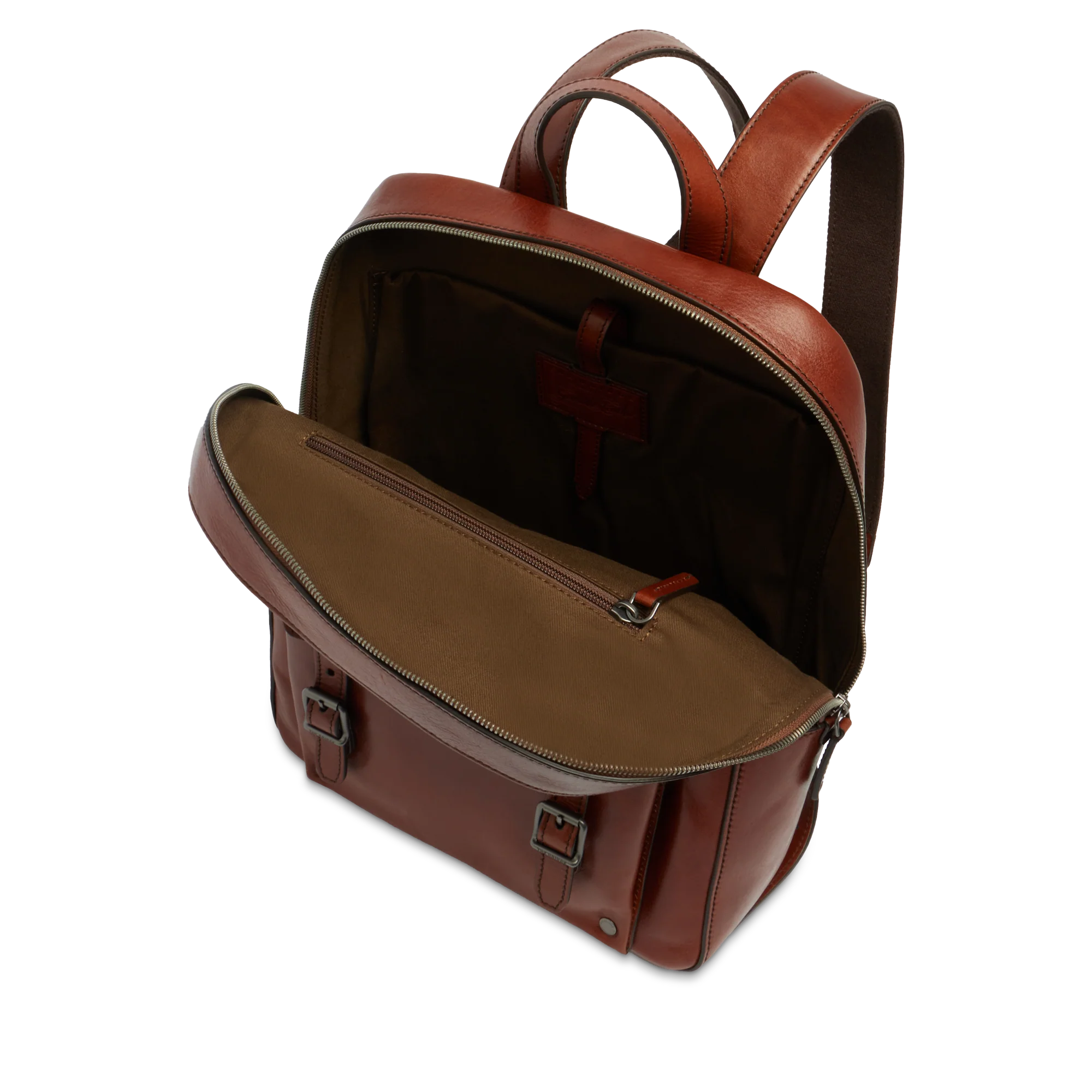 Men’s leather laptop backpack with one zip - Image 4