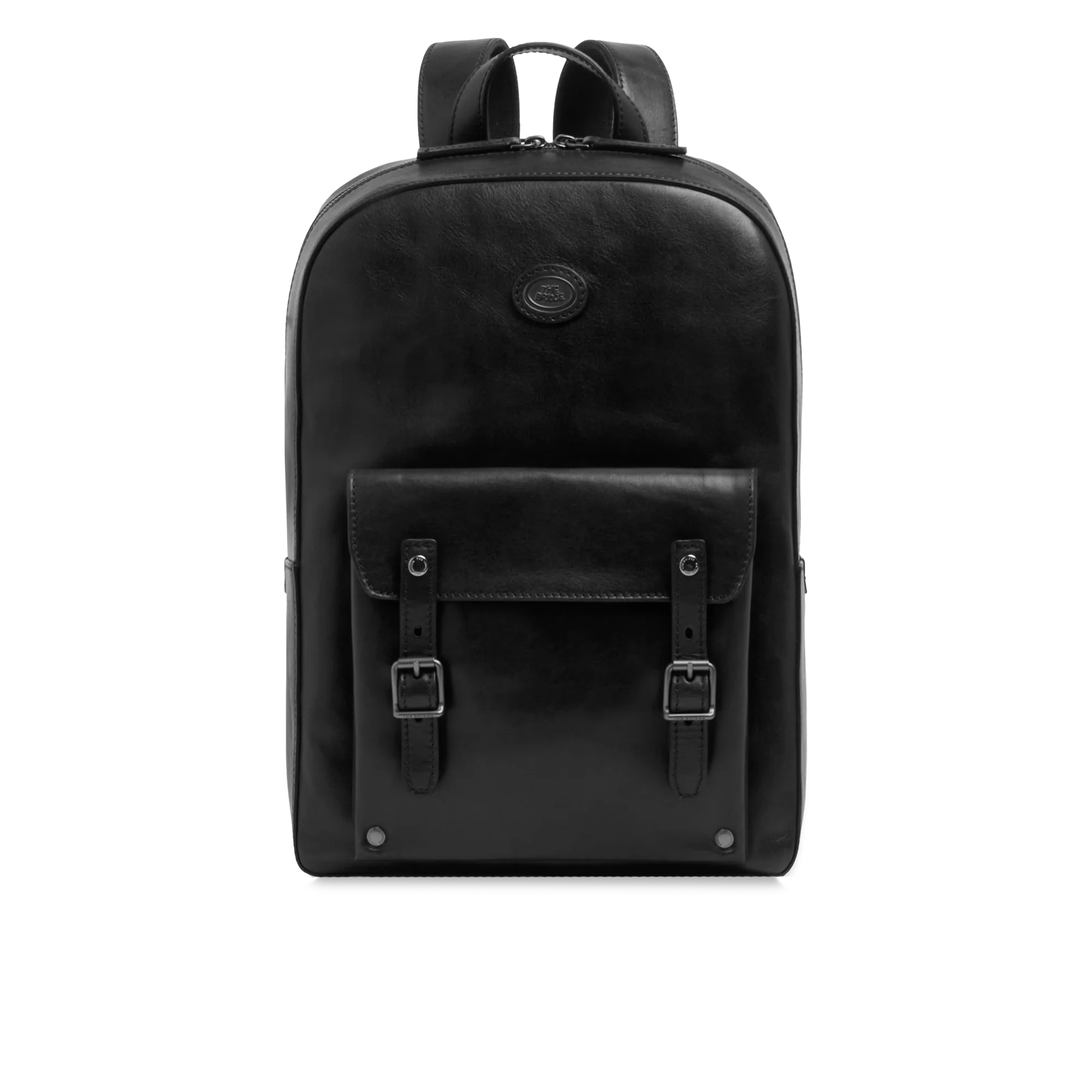 Men’s leather laptop backpack with one zip