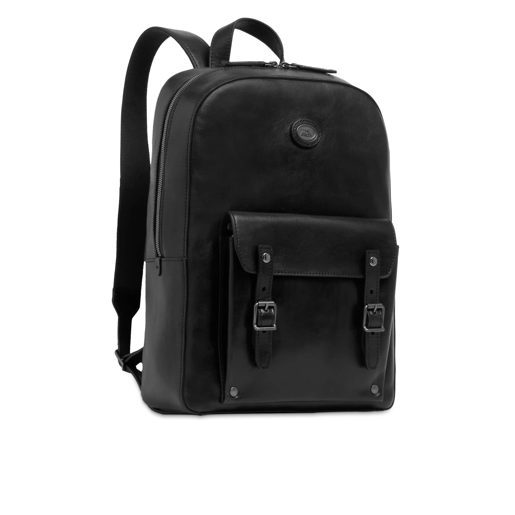 Men’s leather laptop backpack with one zip - Image 2