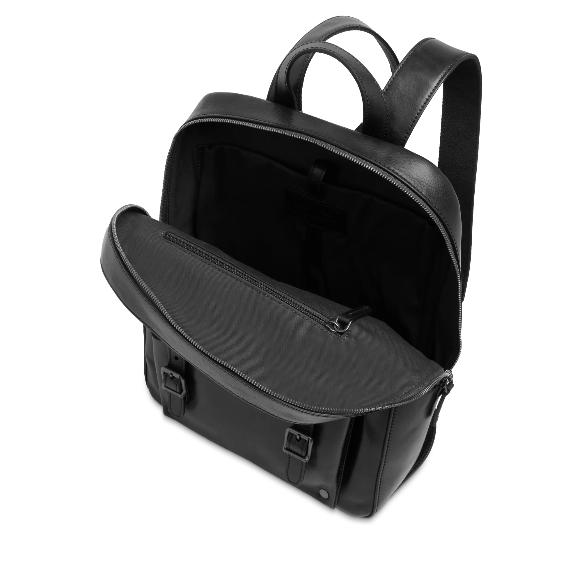 Men’s leather laptop backpack with one zip - Image 4