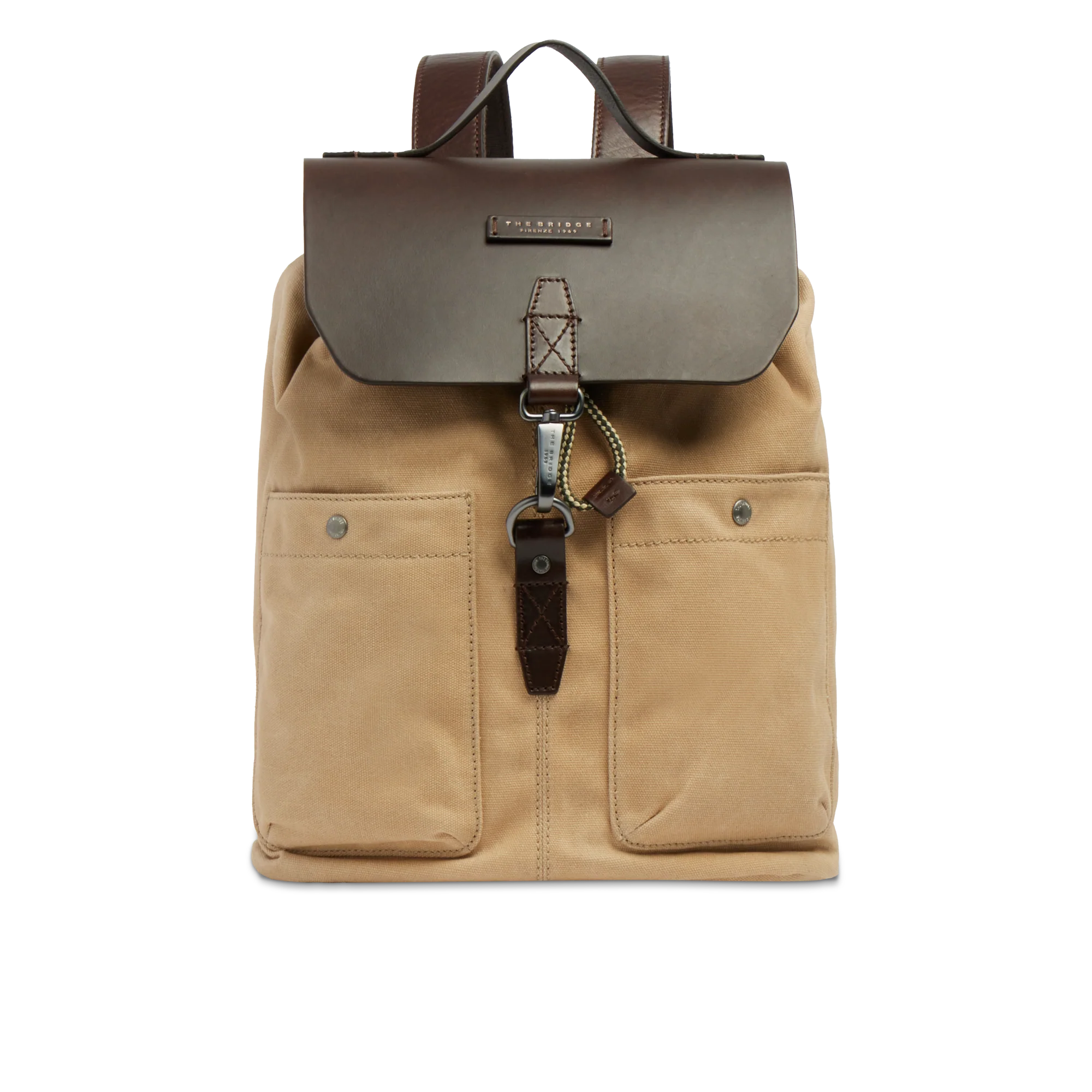 Men’s leather and fabric backpack