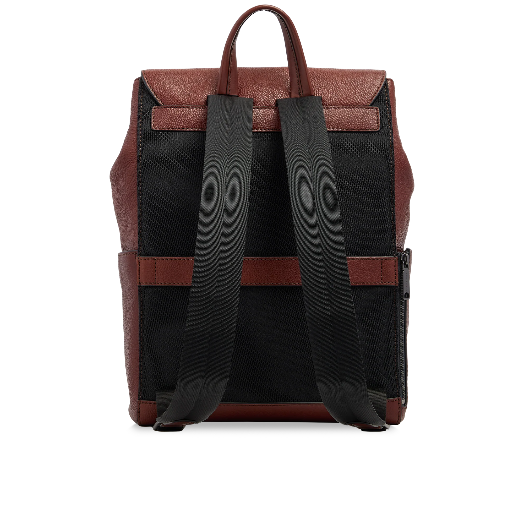 Men’s leather backpack with front flap - Image 3
