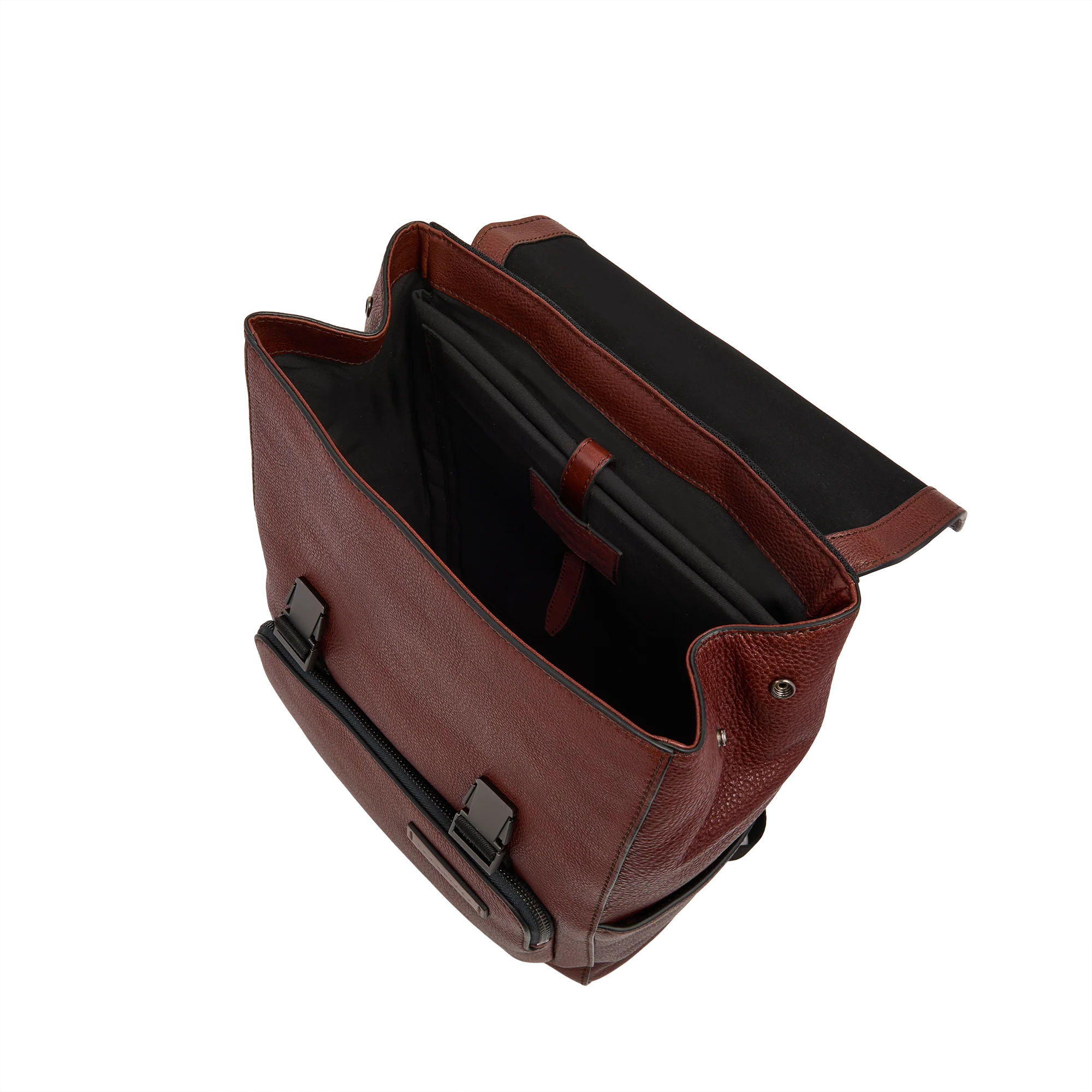 Men’s leather backpack with front flap - Image 4