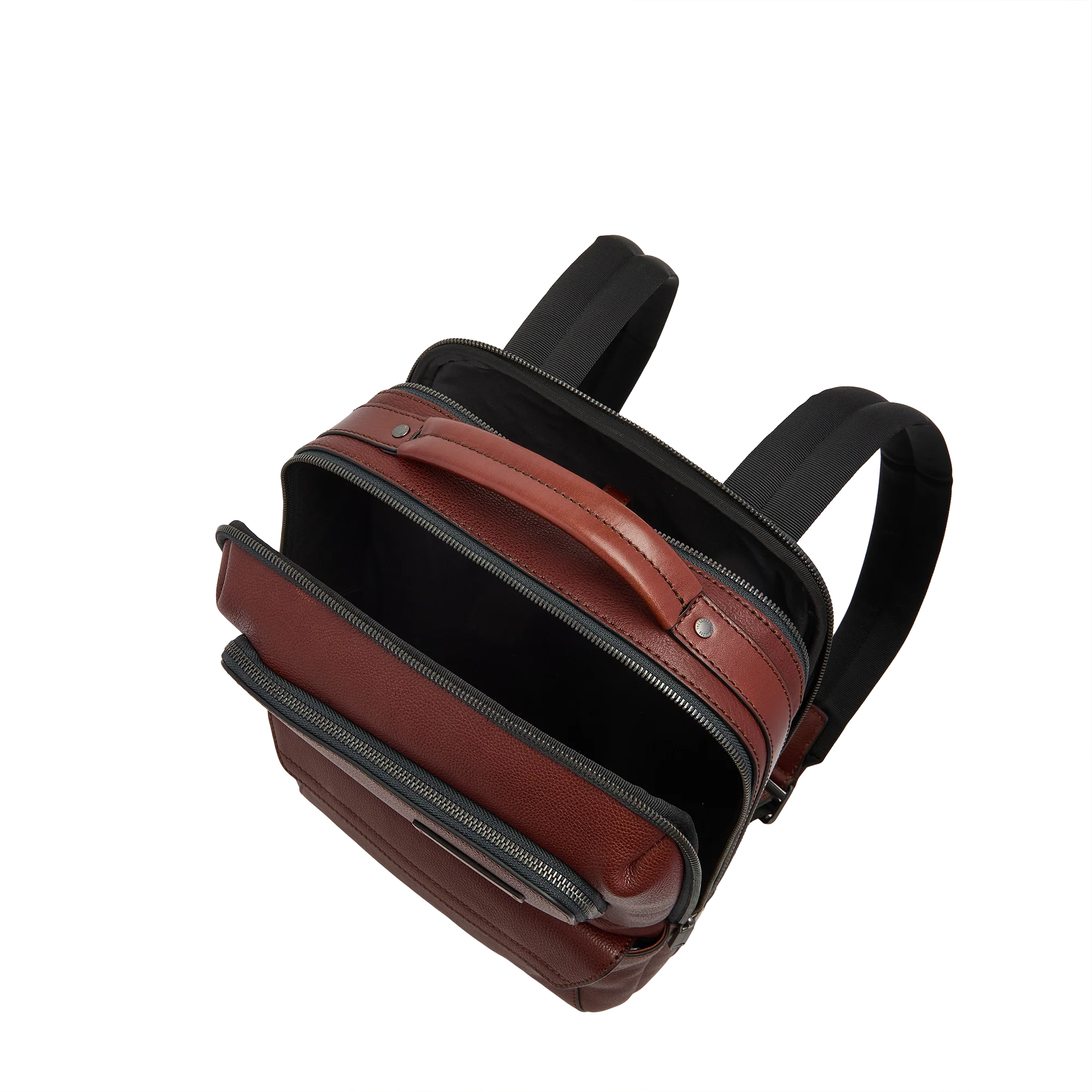 Men’s leather backpack with front pockets - Image 4