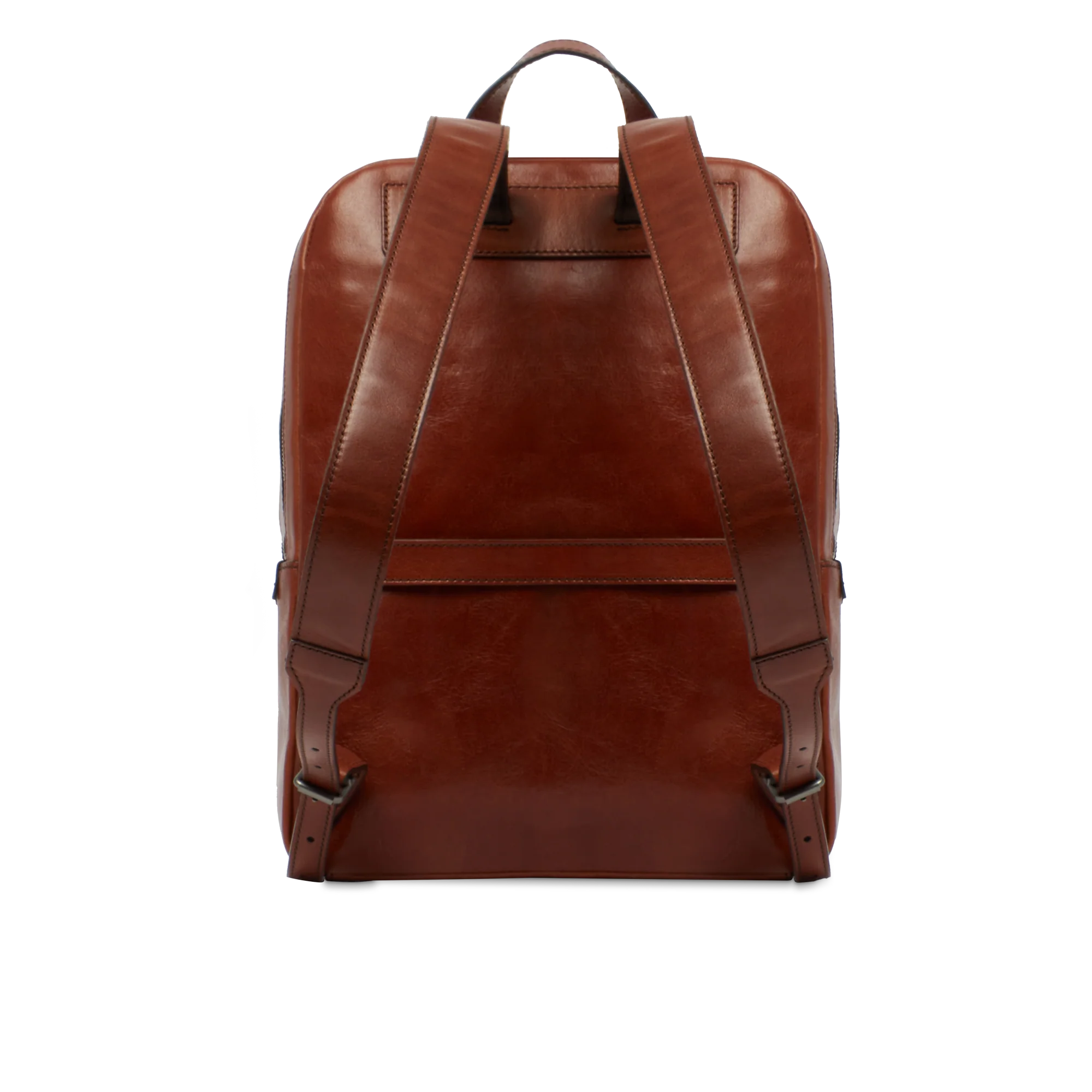 Men’s leather laptop backpack with two zips - Image 3
