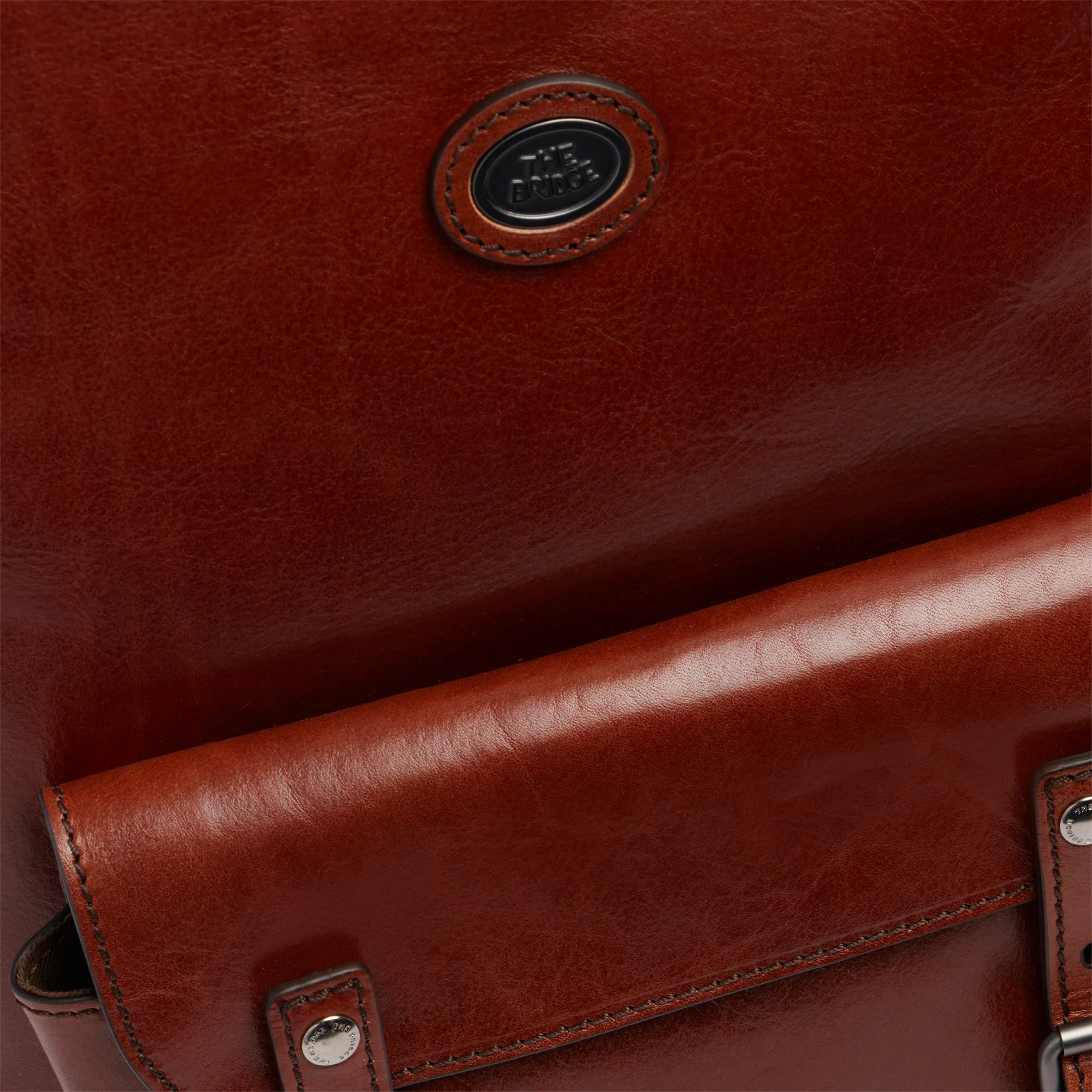 Men’s leather laptop backpack with two zips - Image 5