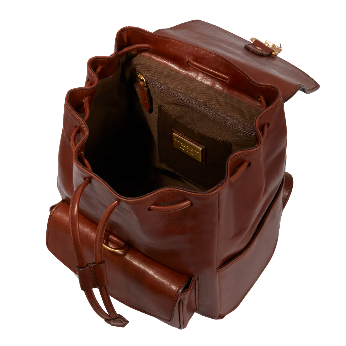 Backpack in leather with front pocket - Image 4