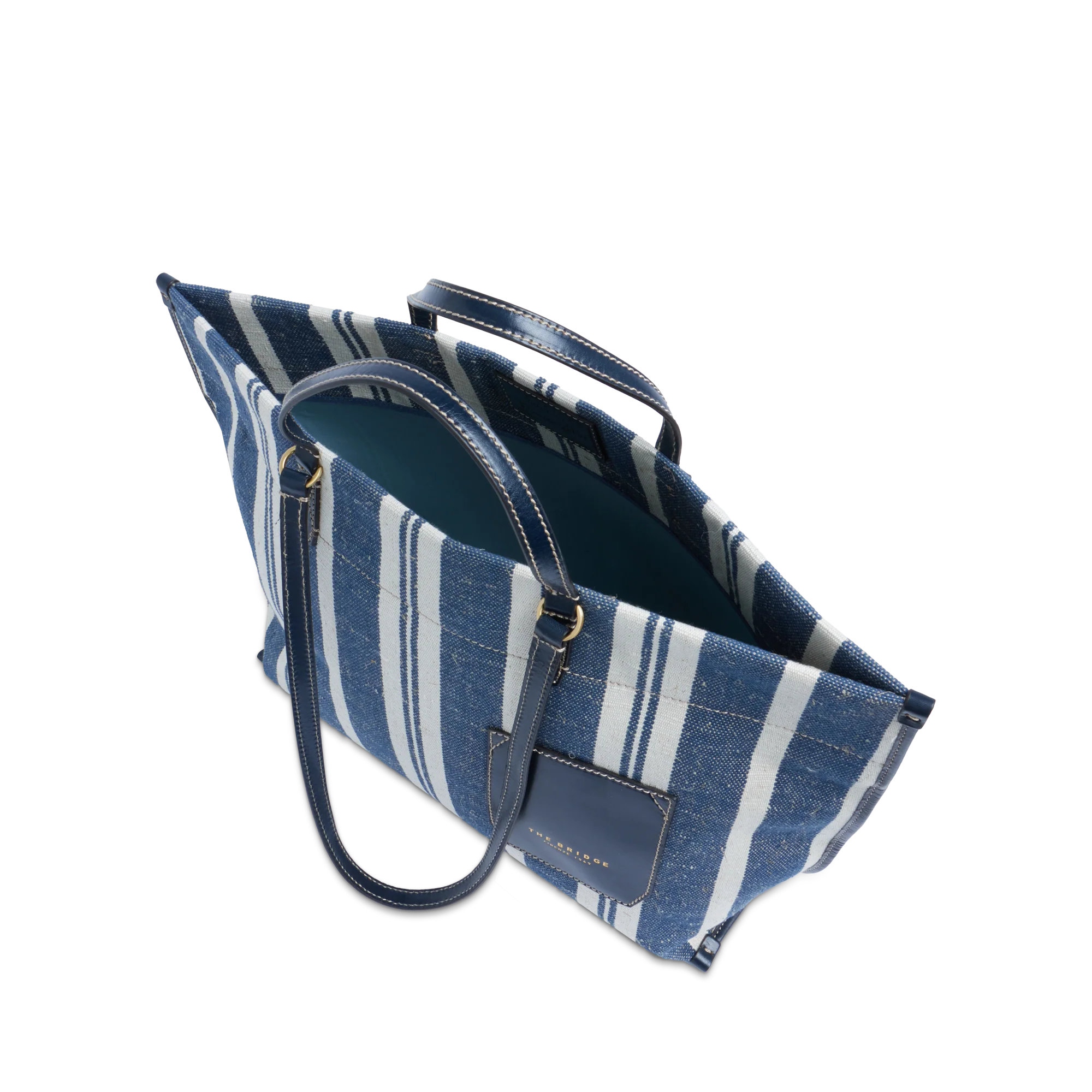 Leather and fabric shopper bag - Image 4