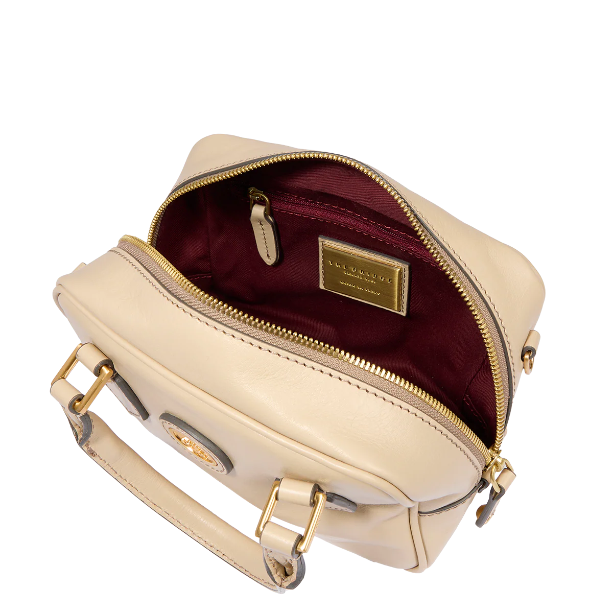 Leather satchel with removable strap - Image 4