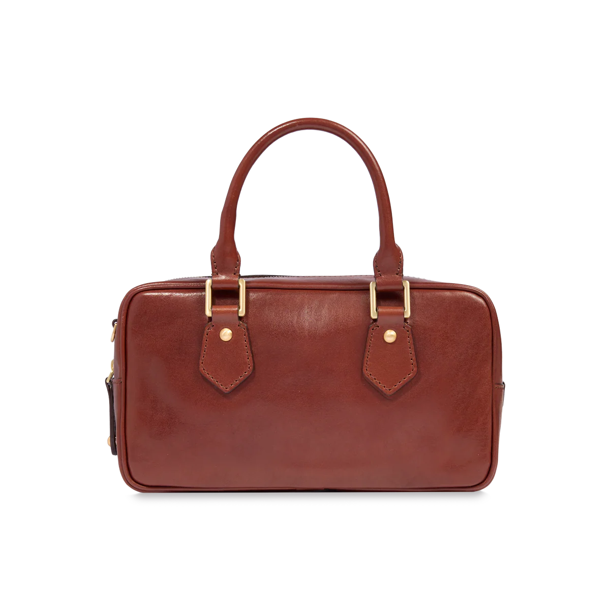 Leather satchel with removable strap - Image 3