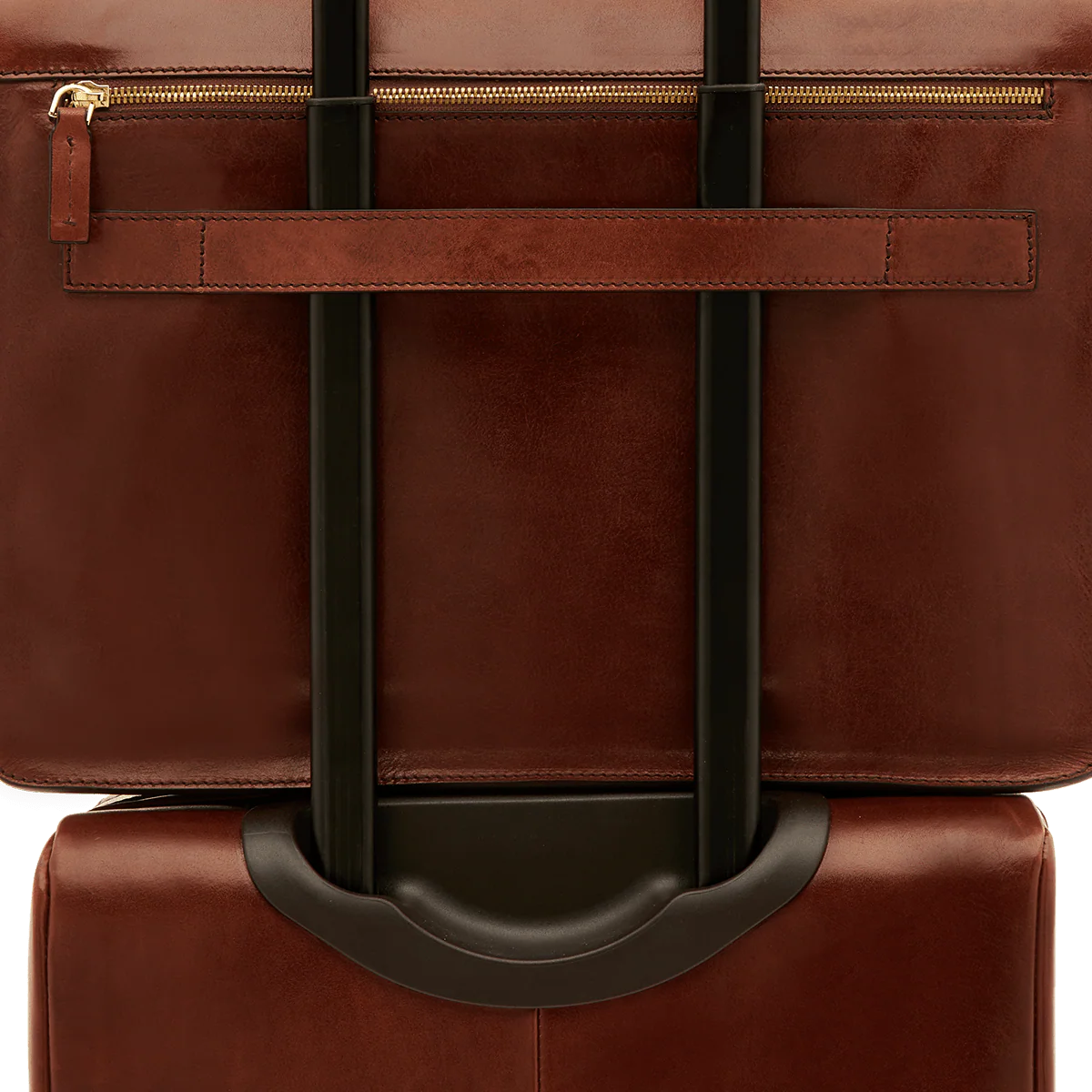 Men's leather briefcase with shoulder strap - Image 3