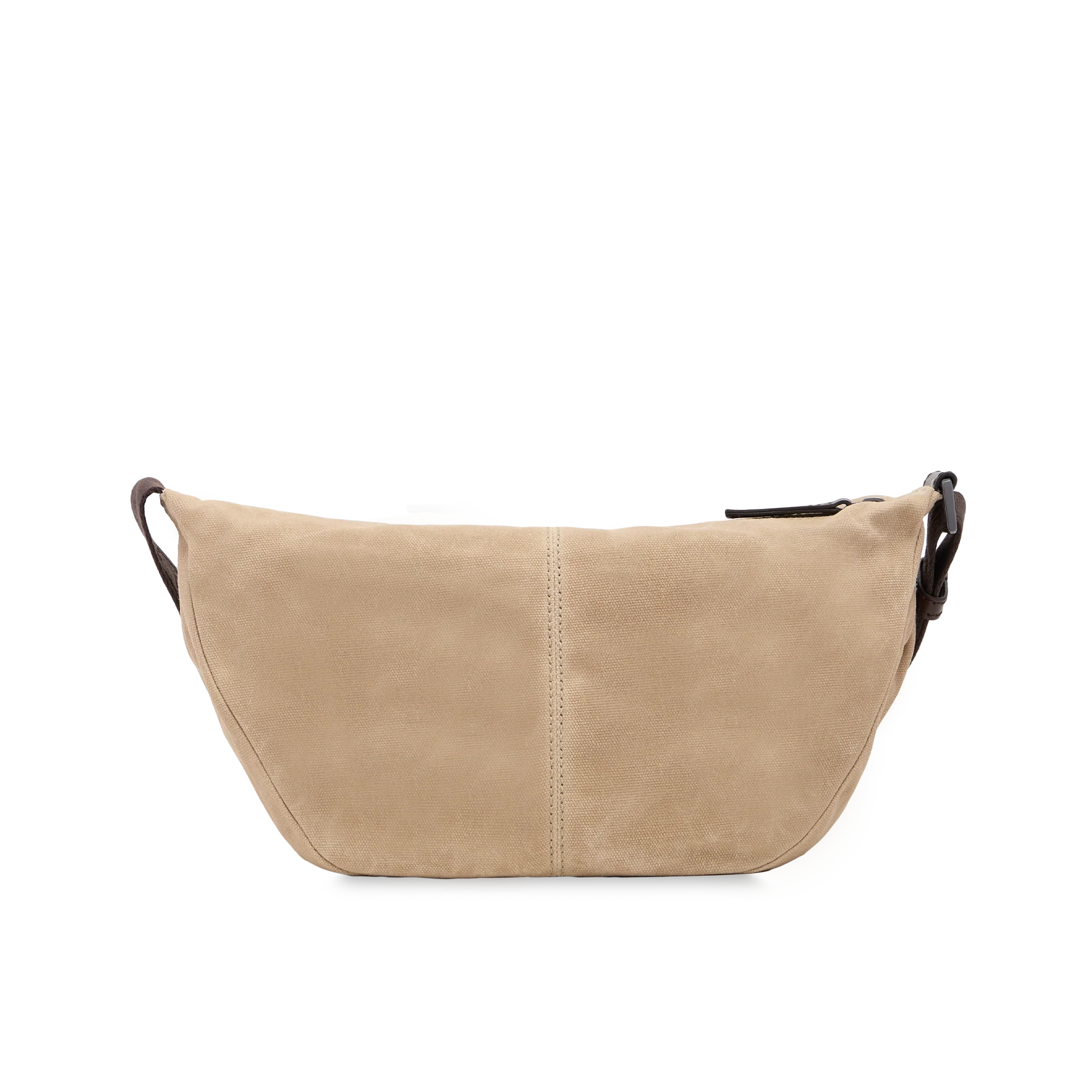 Men’s leather and fabric belt bag with front zip - Image 3