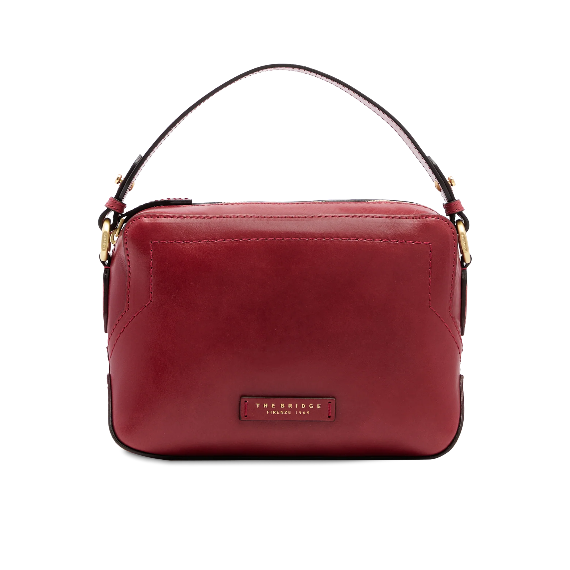 Leather crossbody bag with zip closure