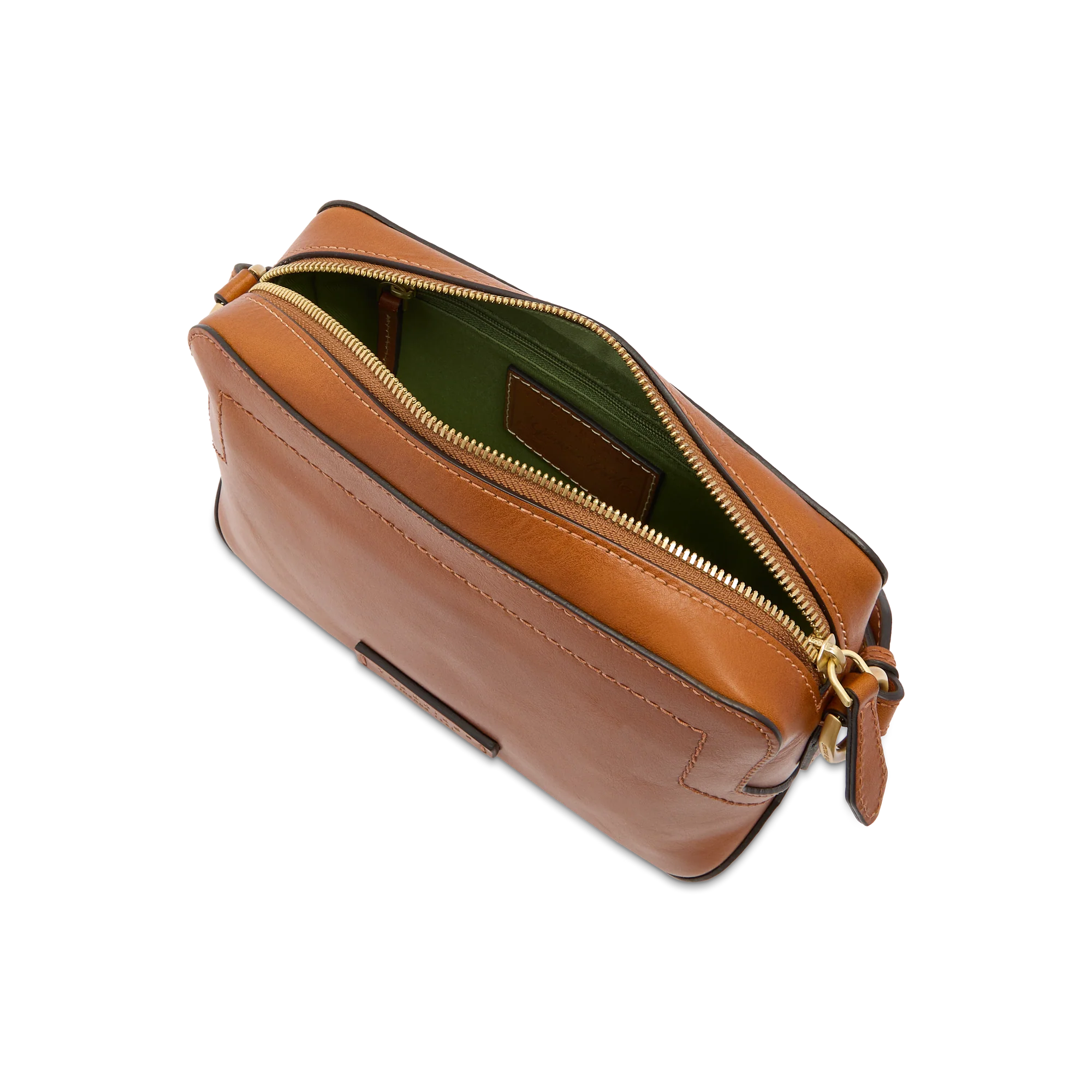 Leather crossbody bag with zip closure - Image 4
