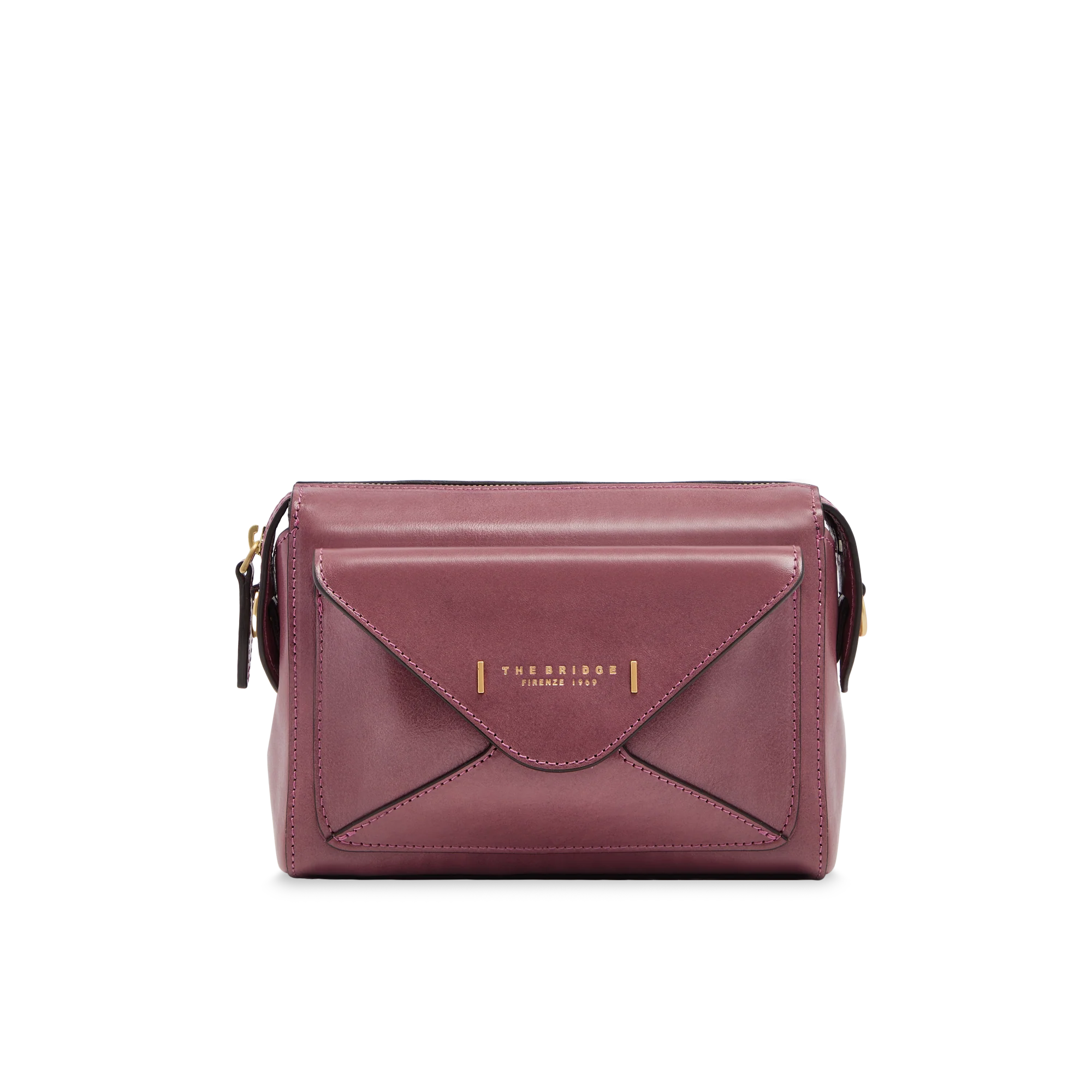 Leather crossbody bag with zip closure