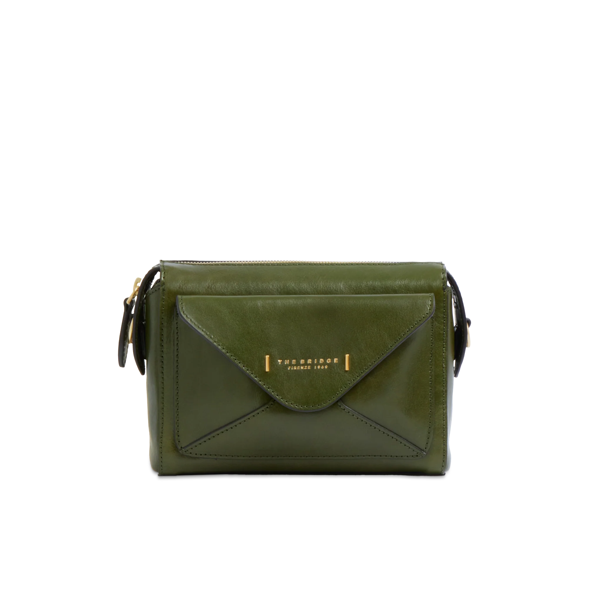 Leather crossbody bag with zip closure