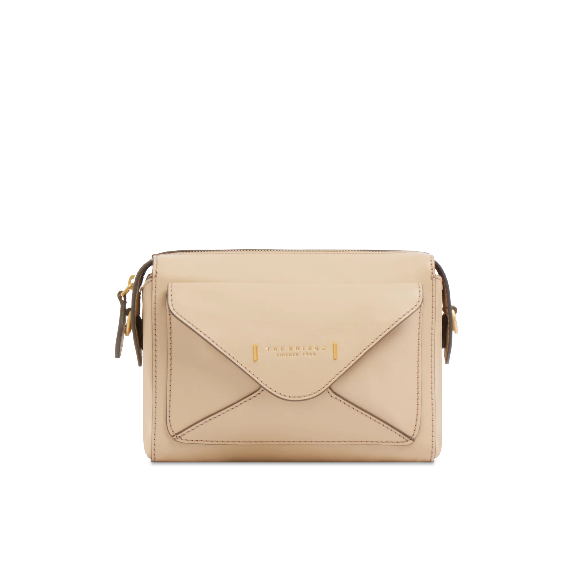 Leather crossbody bag with zip closure