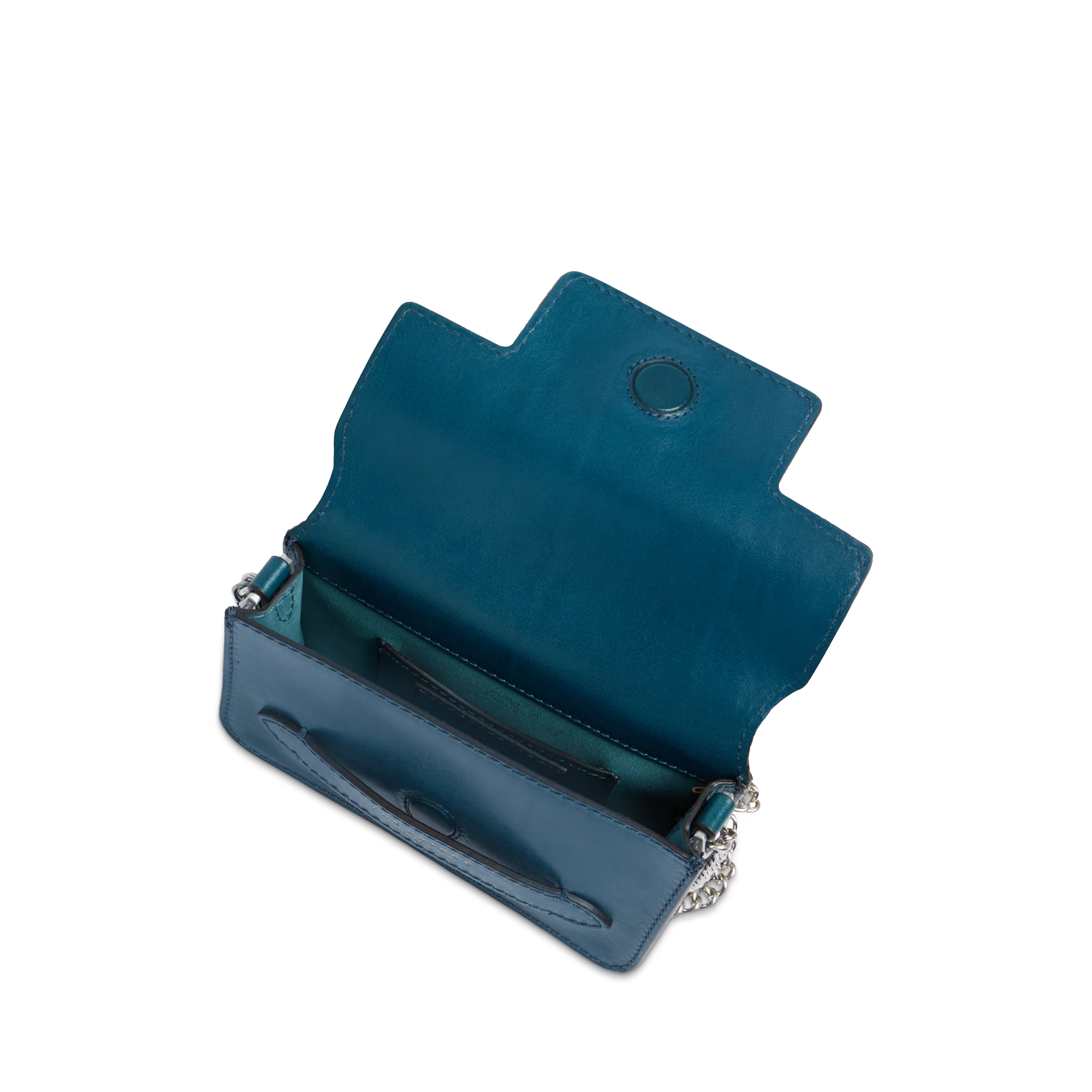 Leather crossbody bag with chain - Image 4