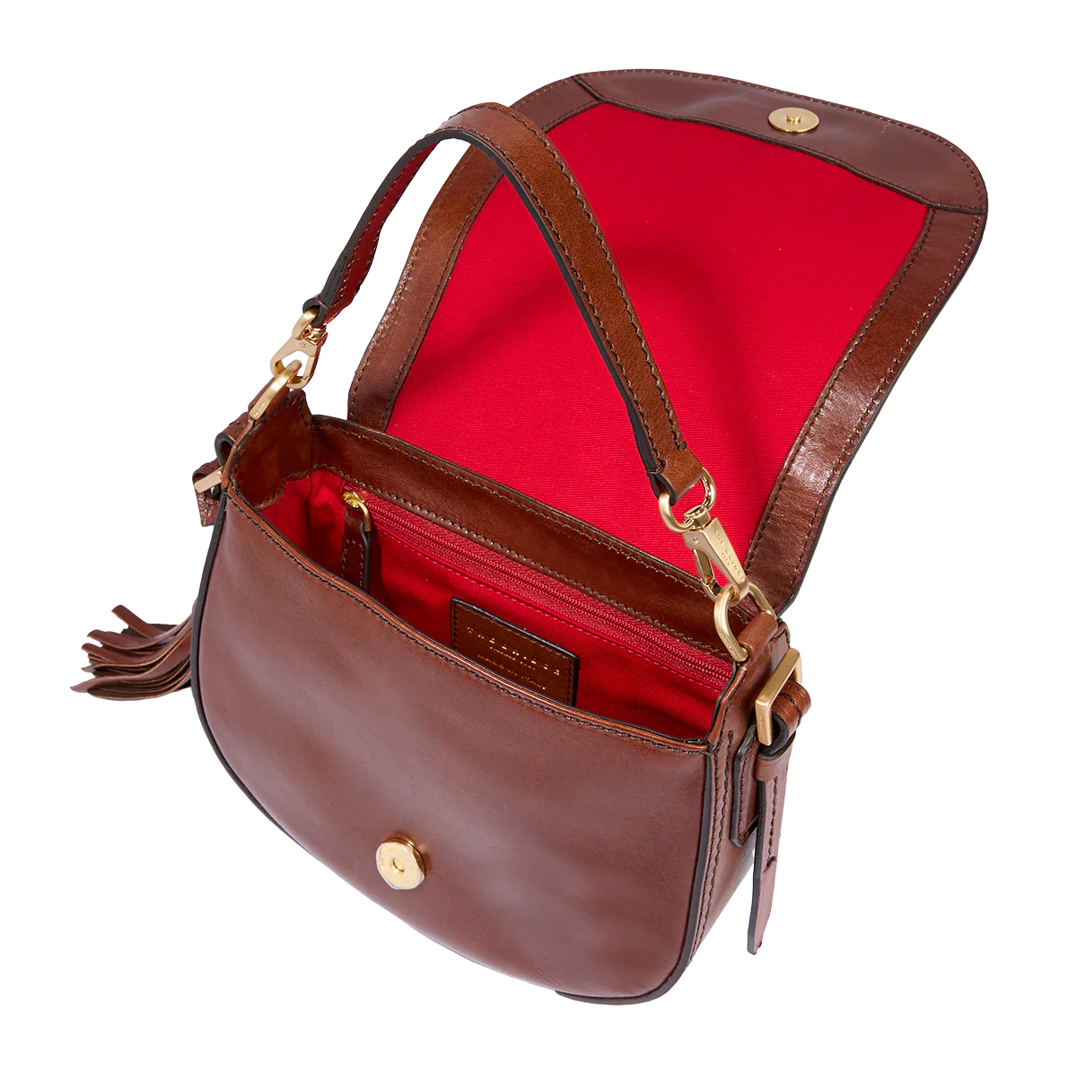 Leather crossbody bag with chain strap - Image 4