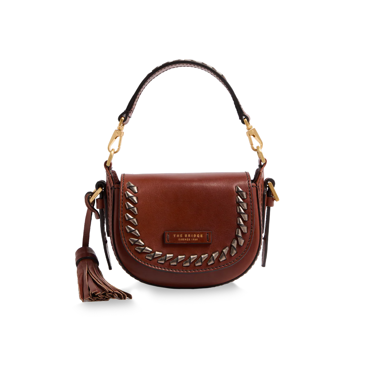 Pearl District Holiday Edition – leather shoulder bag with bronze details