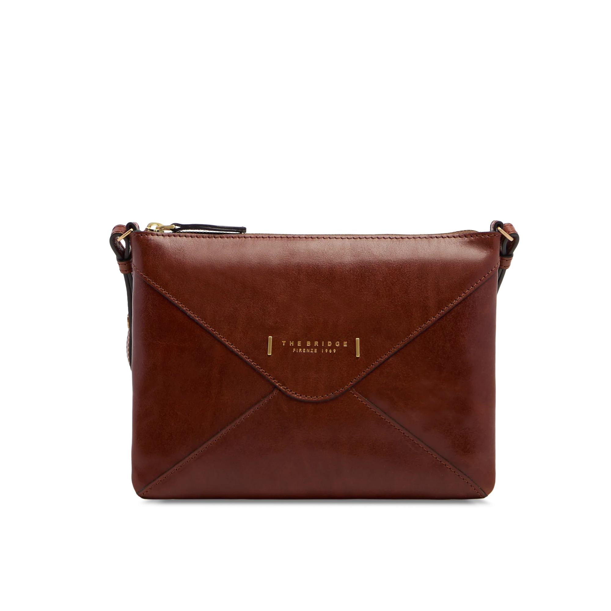 Leather crossbody bag with zip closure