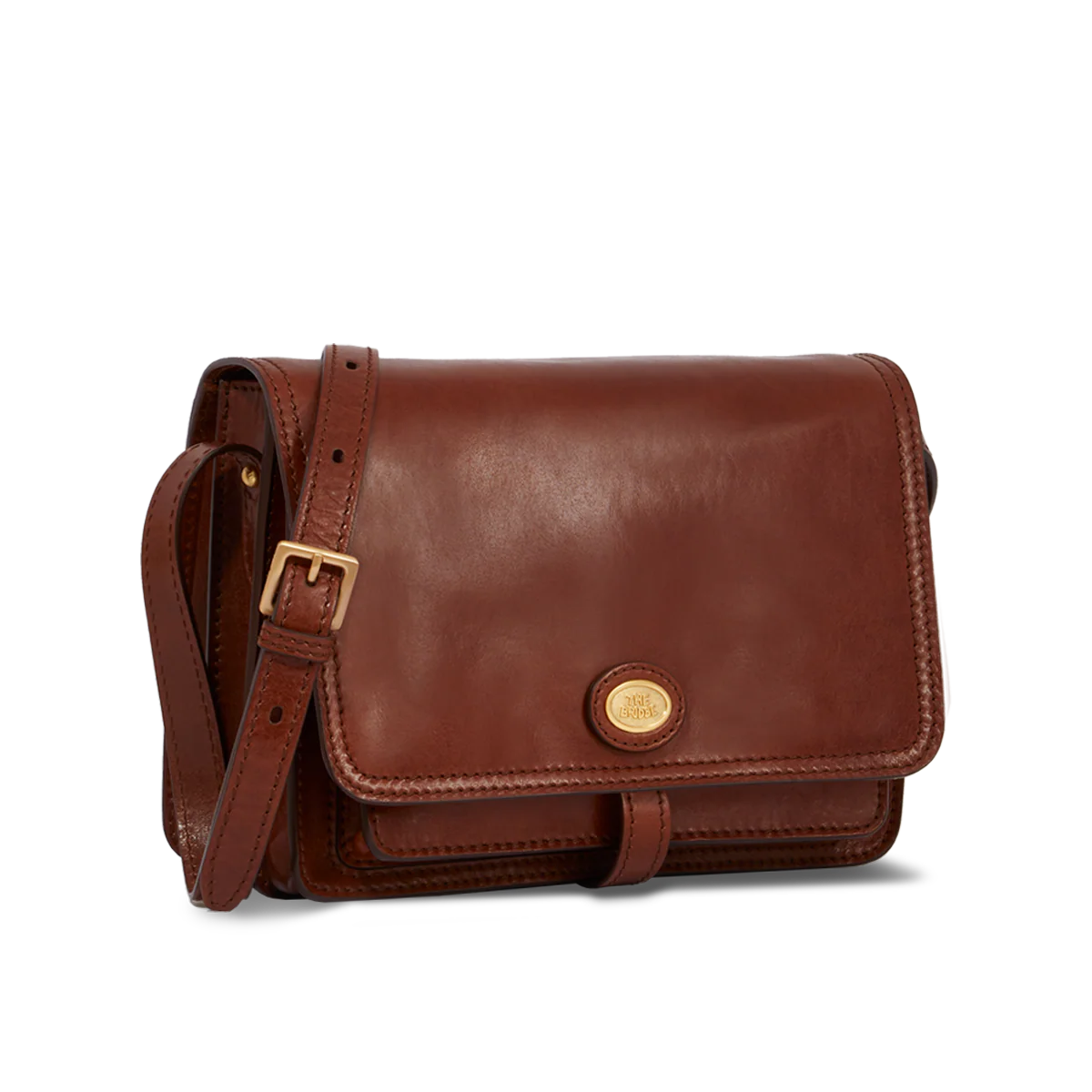 Leather shoulder bag with compartments - Image 2