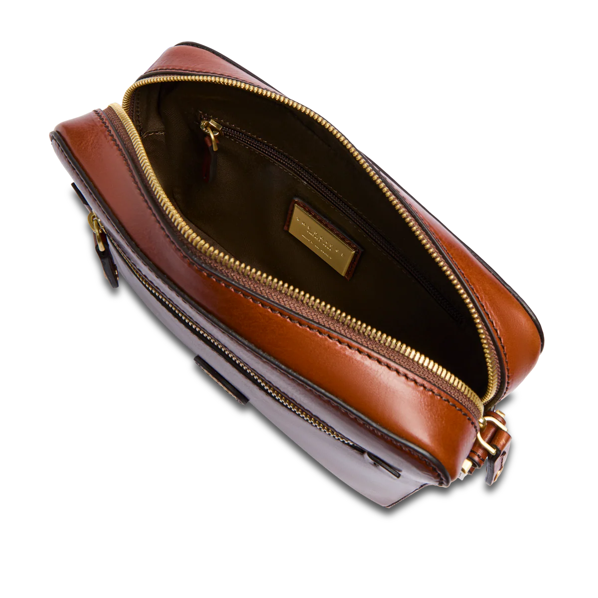 Men's leather crossbody with front zip - Image 4
