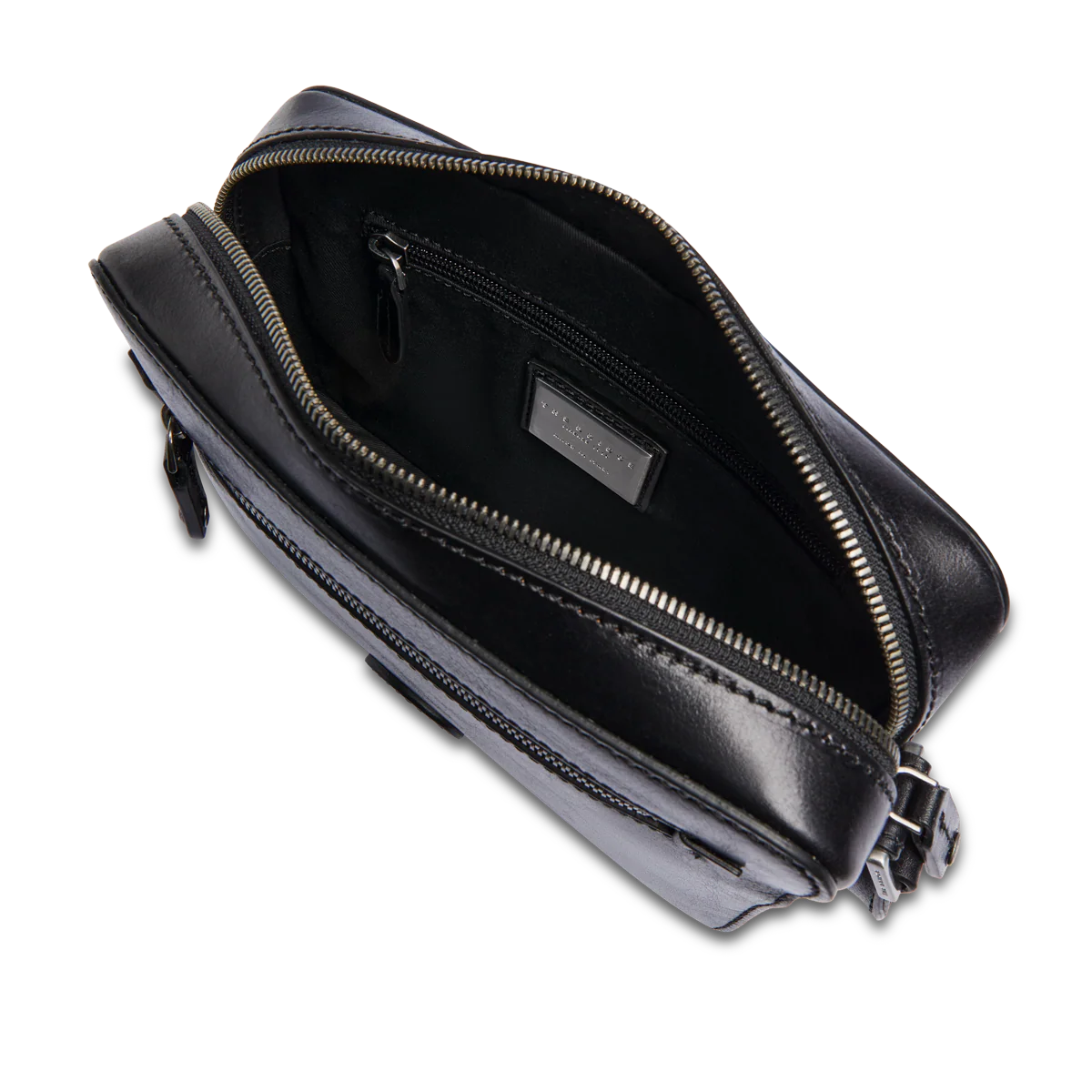 Men's leather crossbody with front zip - Image 4