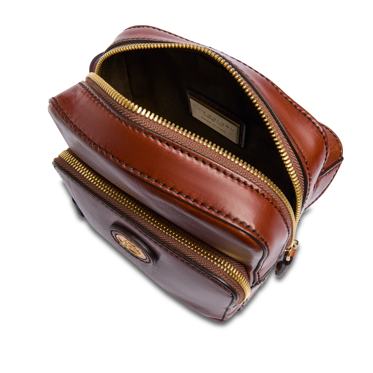 Men's leather crossbody with front zip - Image 4