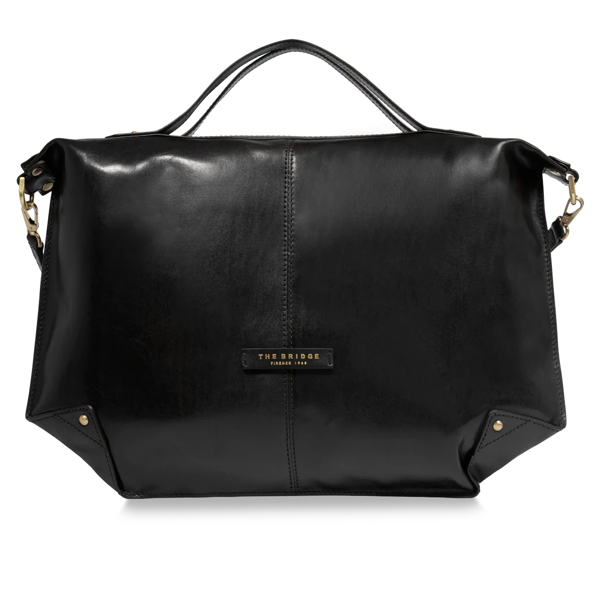 Crossbody bag in leather with zip closure - size l