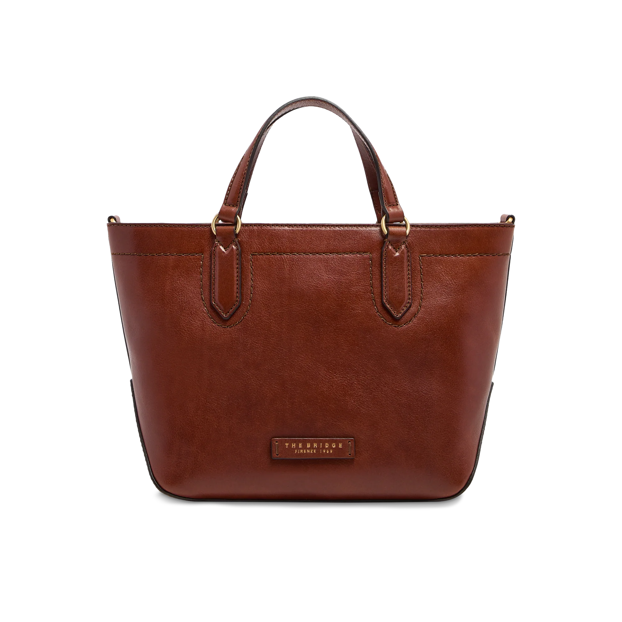 Leather handbag with removable shoulder strap