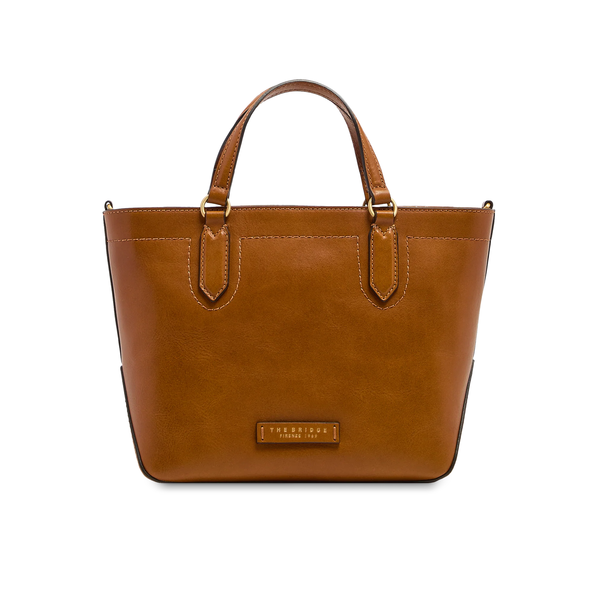 Leather handbag with removable shoulder strap