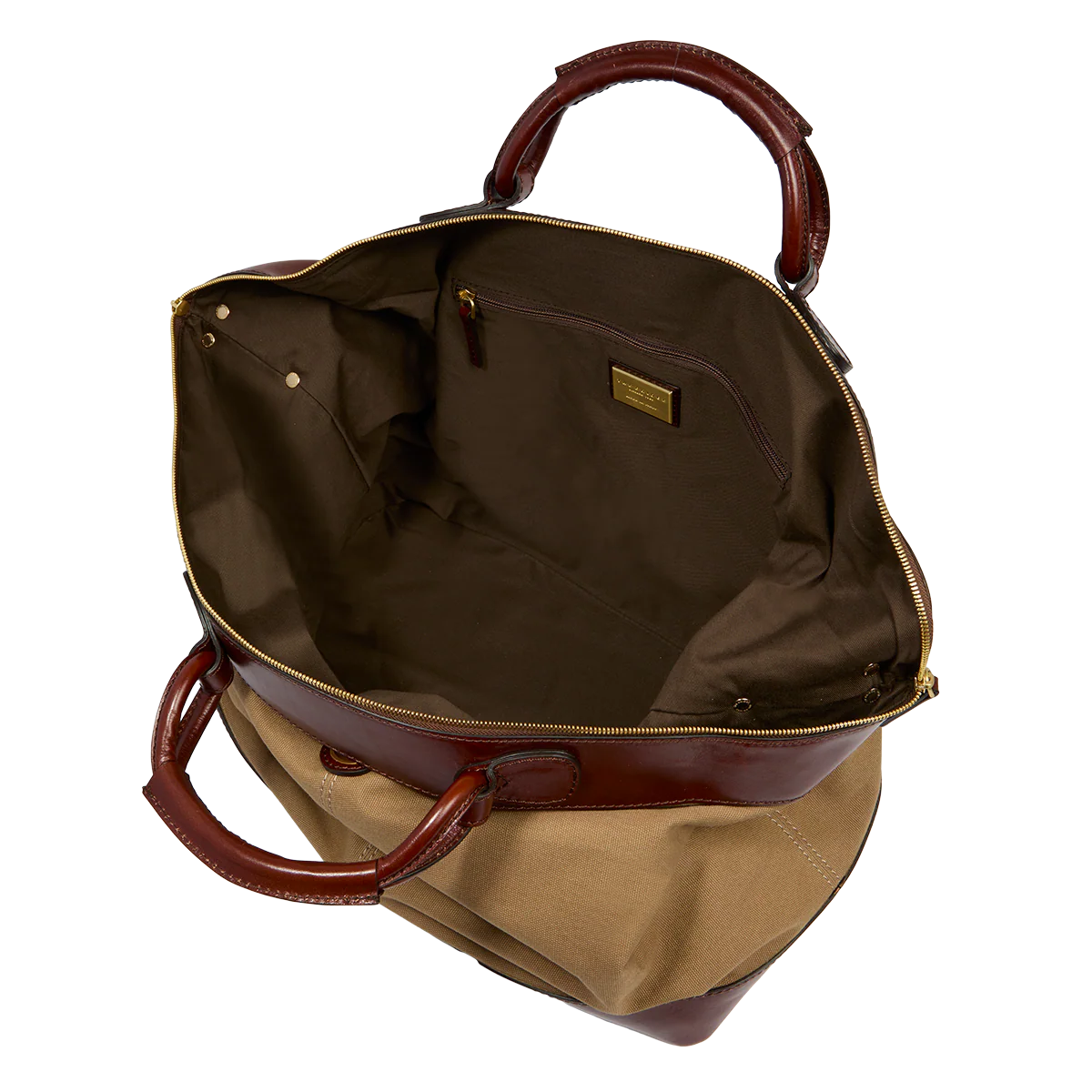Leather and fabric duffle bag small size - Image 4
