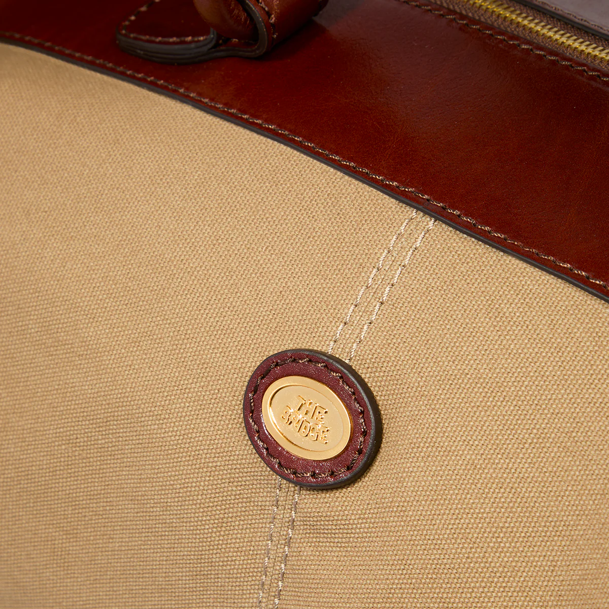 Leather and fabric duffle bag small size - Image 5