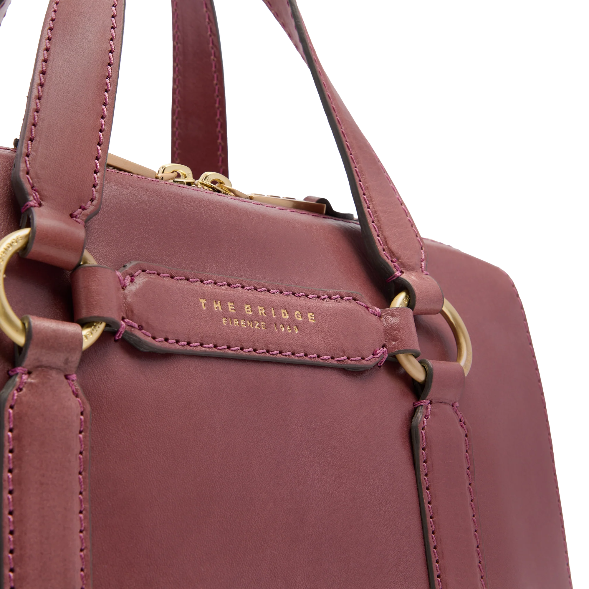 Large leather handbag with shoulder strap - Image 5