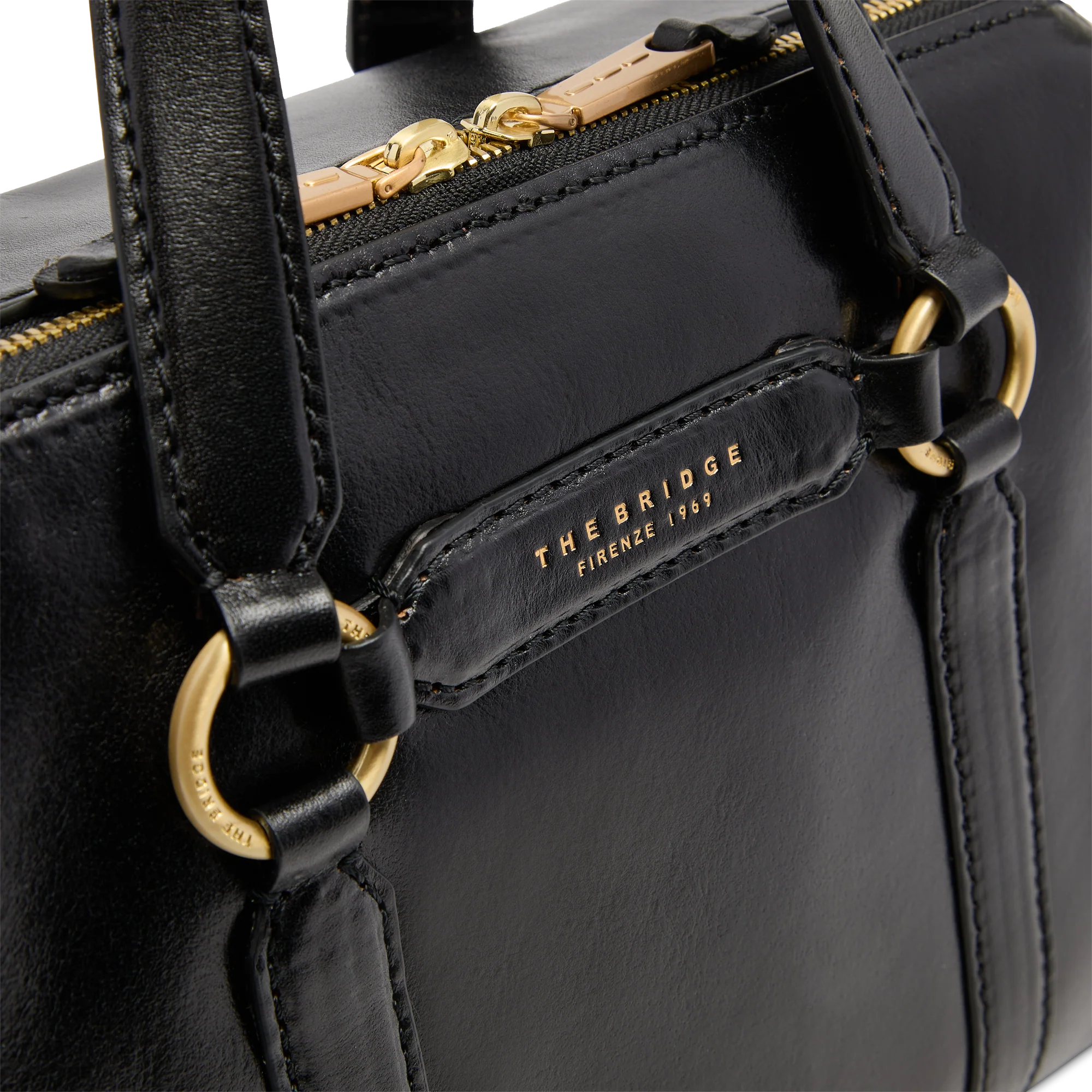 Large leather handbag with shoulder strap - Image 5