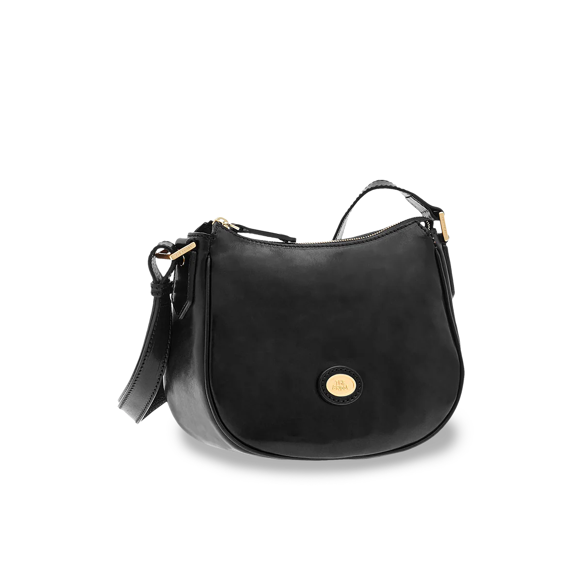 Leather crossbody bag with zipper closure