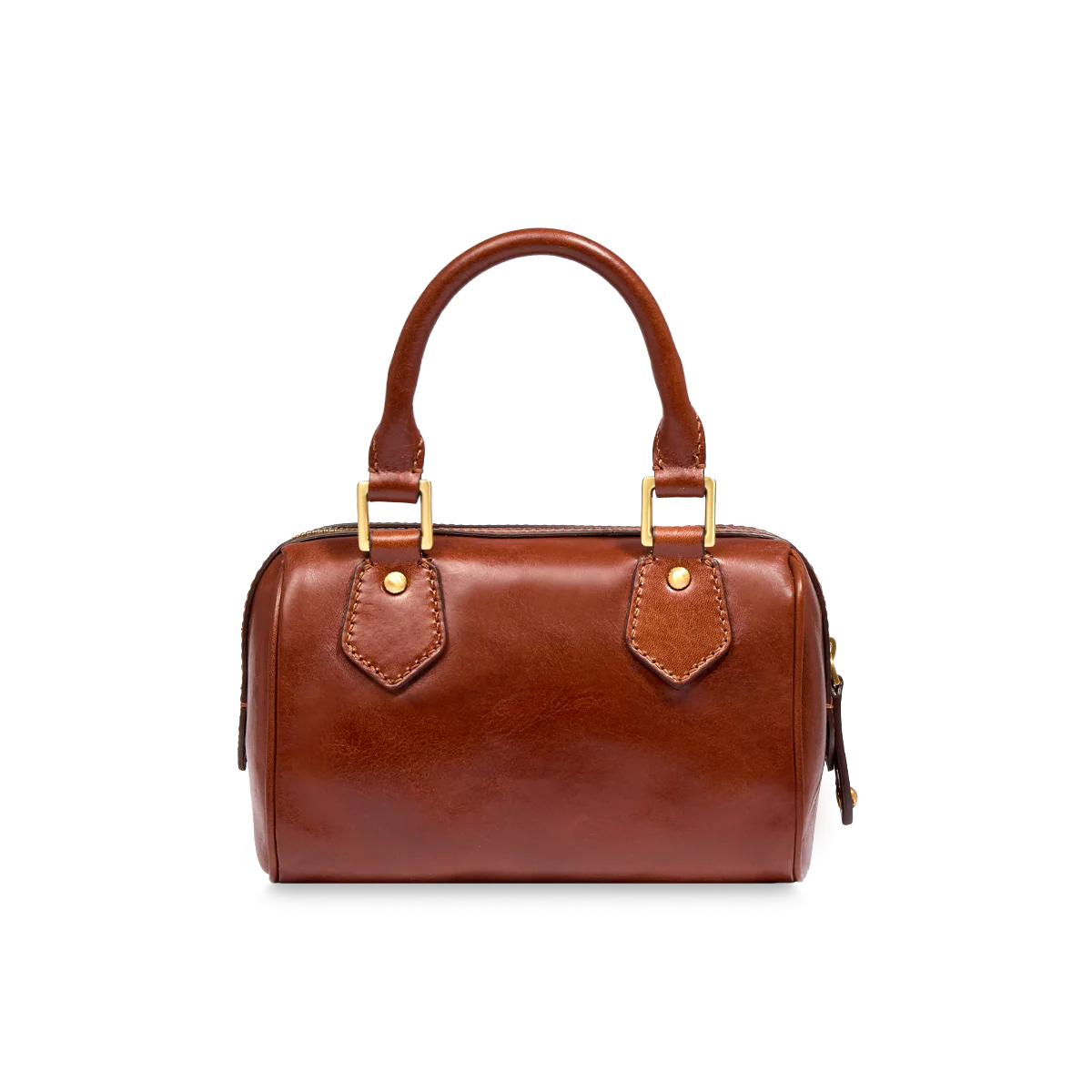 Leather boston bag with removable shoulder strap - Image 3