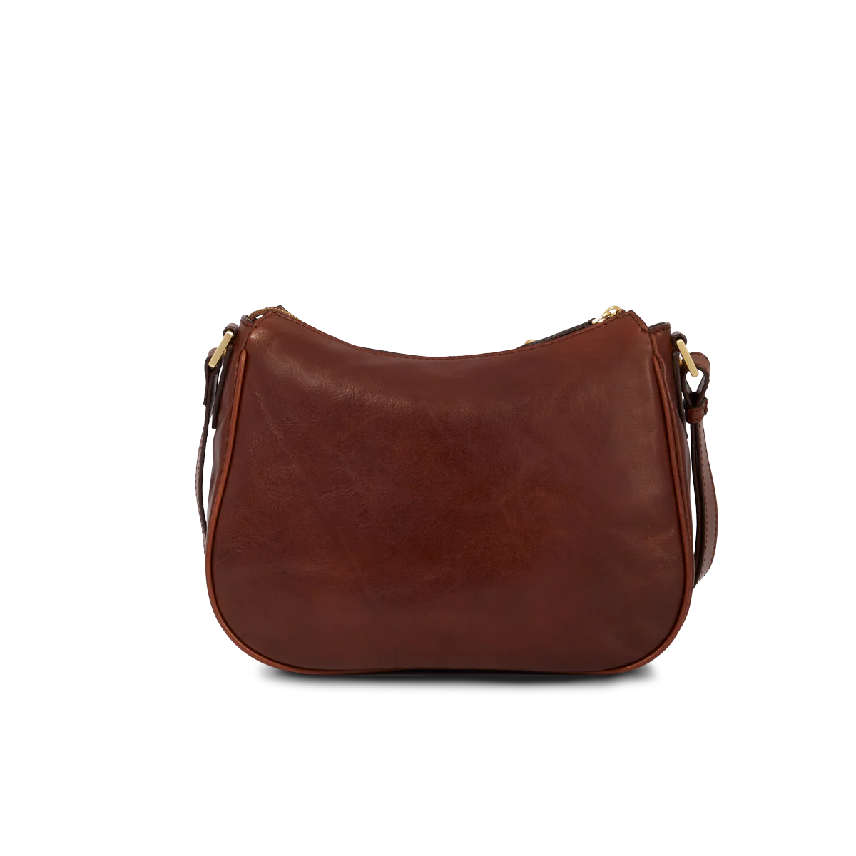Leather shoulder bag with zip - Image 3
