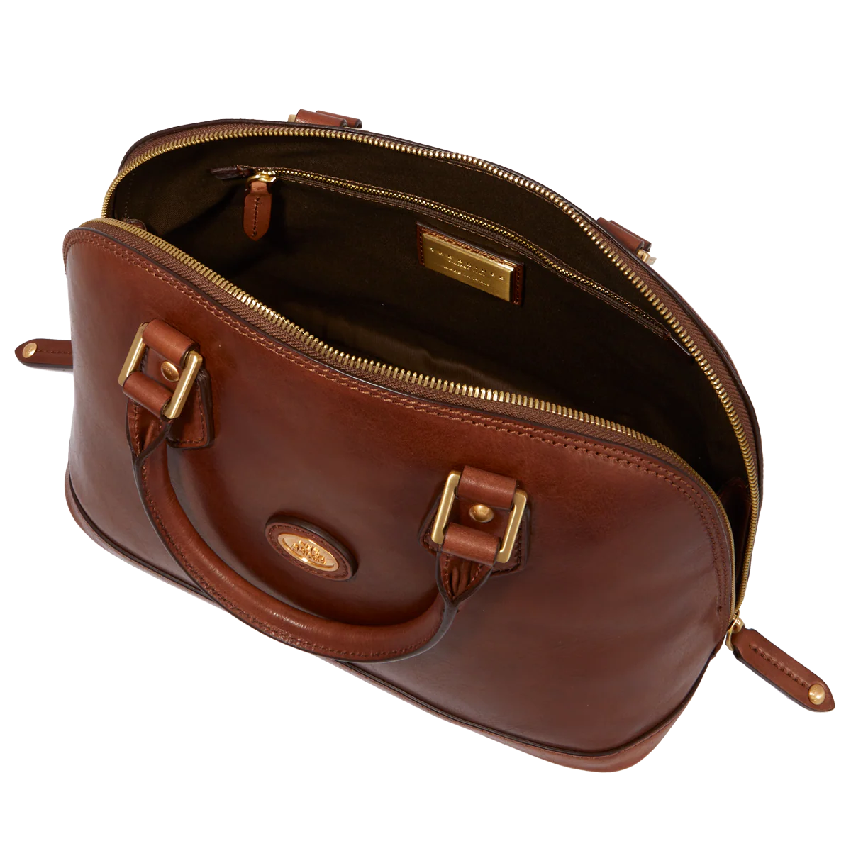 Leather shopper bag with zip - Image 4