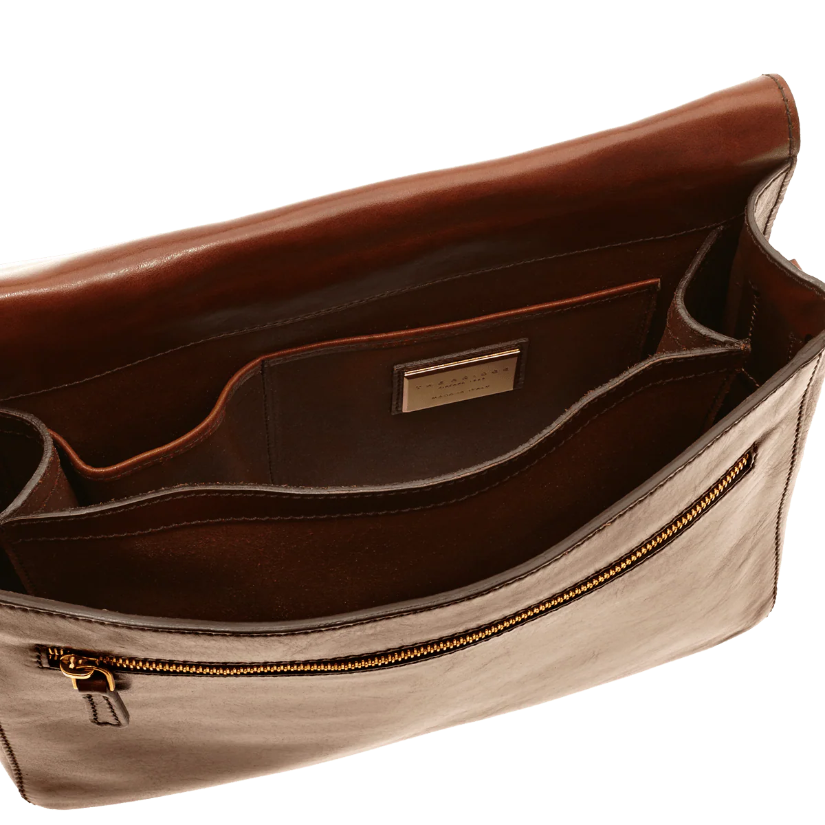 Men's leather briefcase with shoulder strap - Image 2