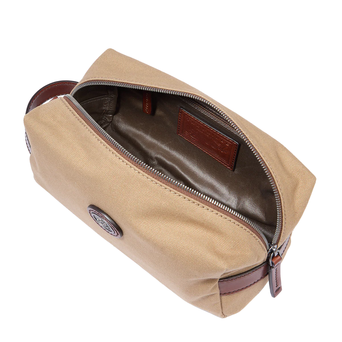 Leather and fabric toiletry bag - Image 5