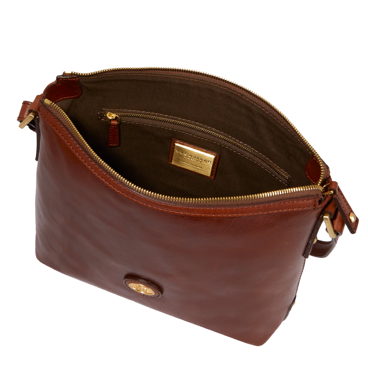 Leather shopper bag with zipper closure - Image 4