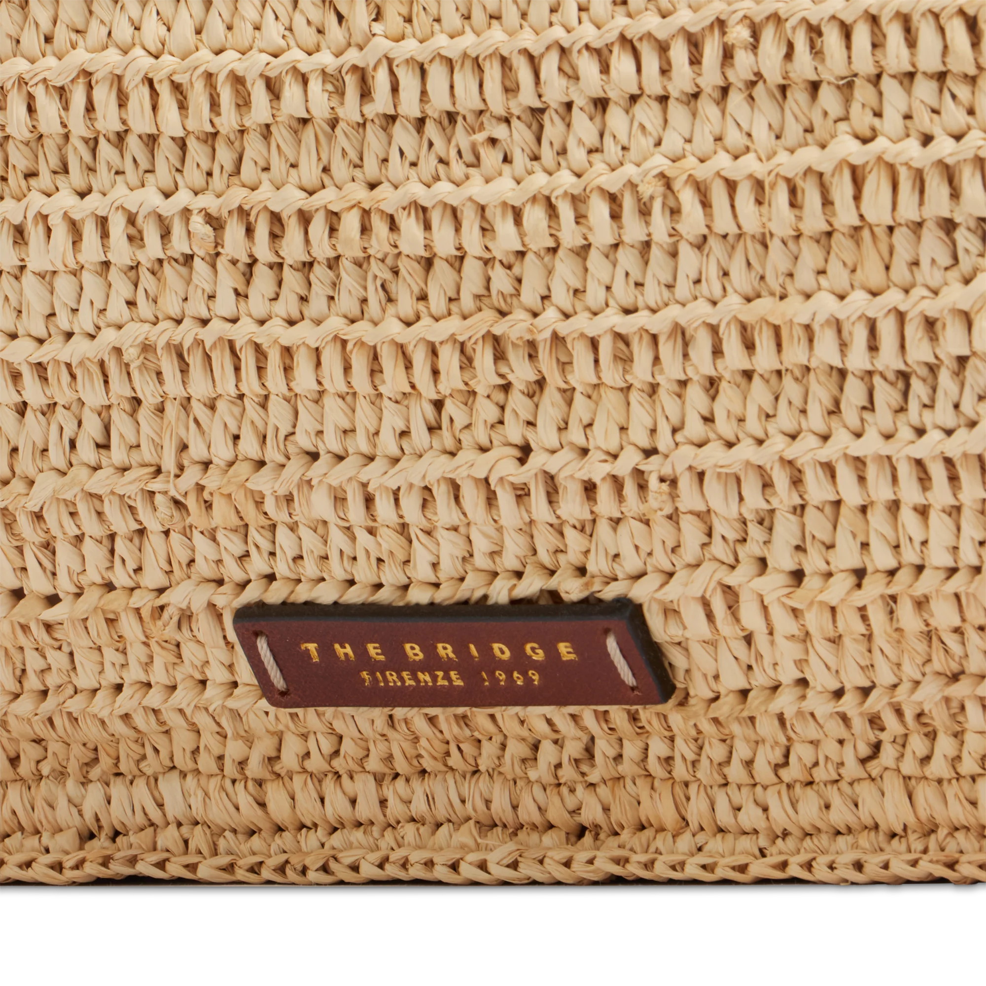 Leather and Vienna straw shopper bag - Image 5