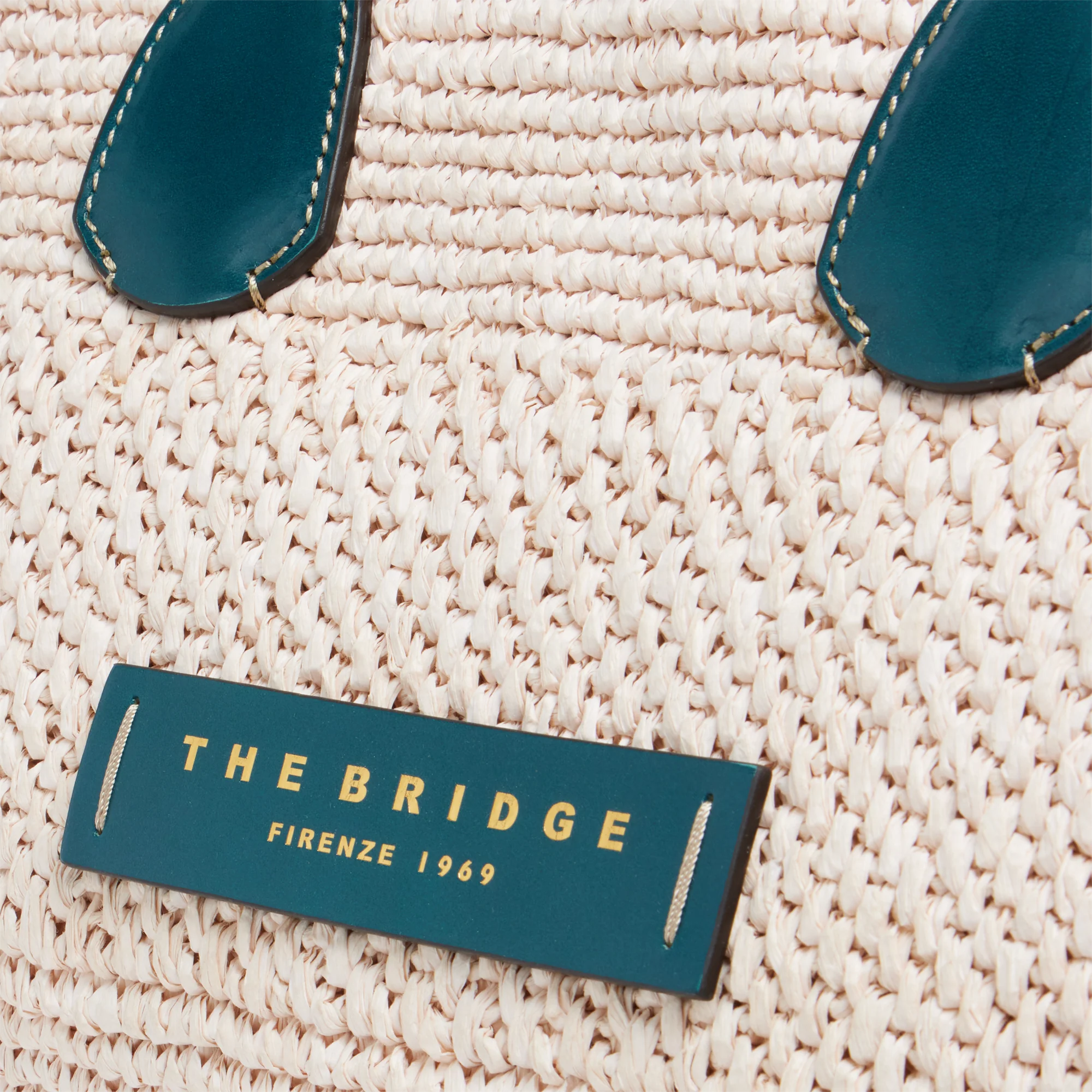 Leather and Vienna straw shopper bag - Image 5