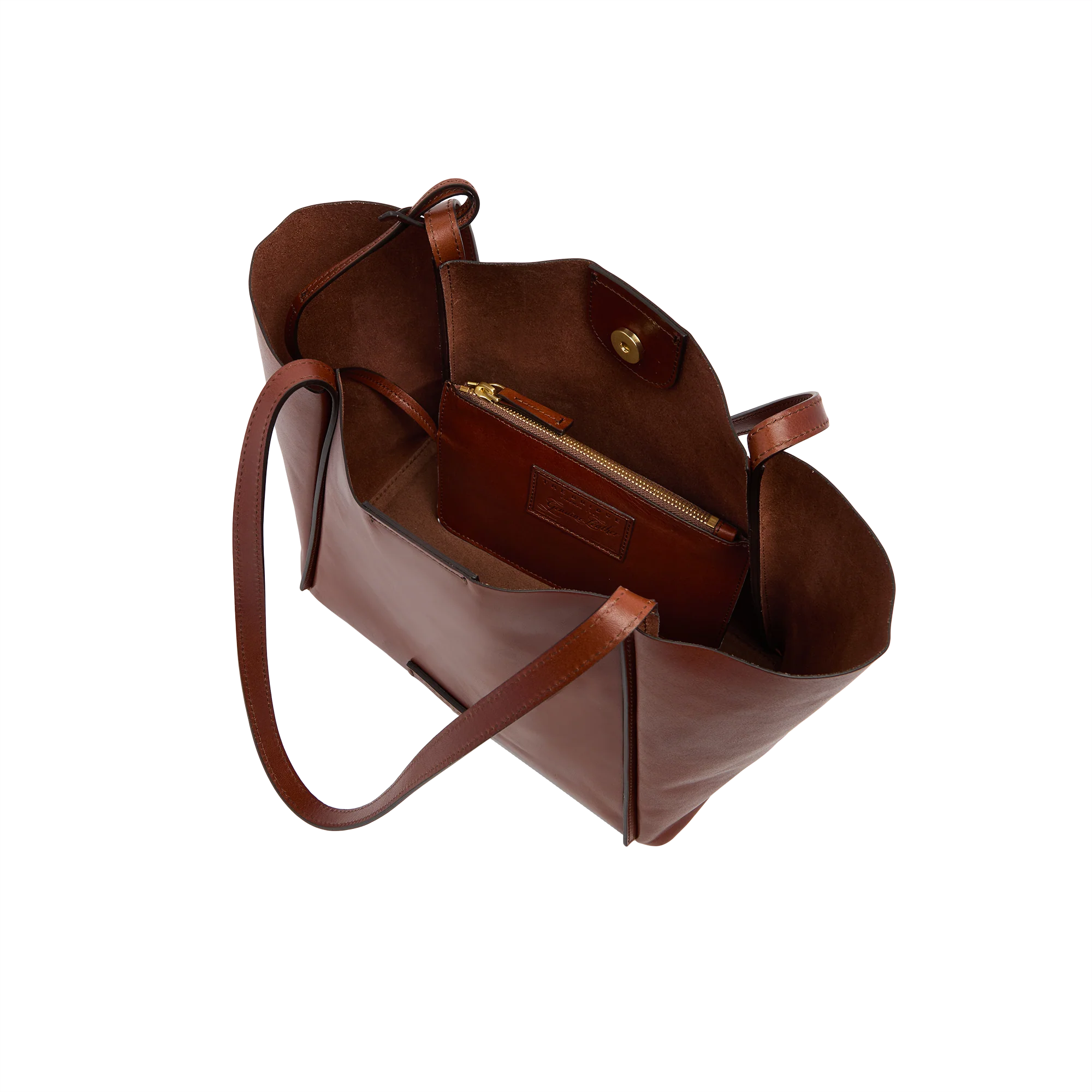 Leather shopper bag with matching pouch - Image 4