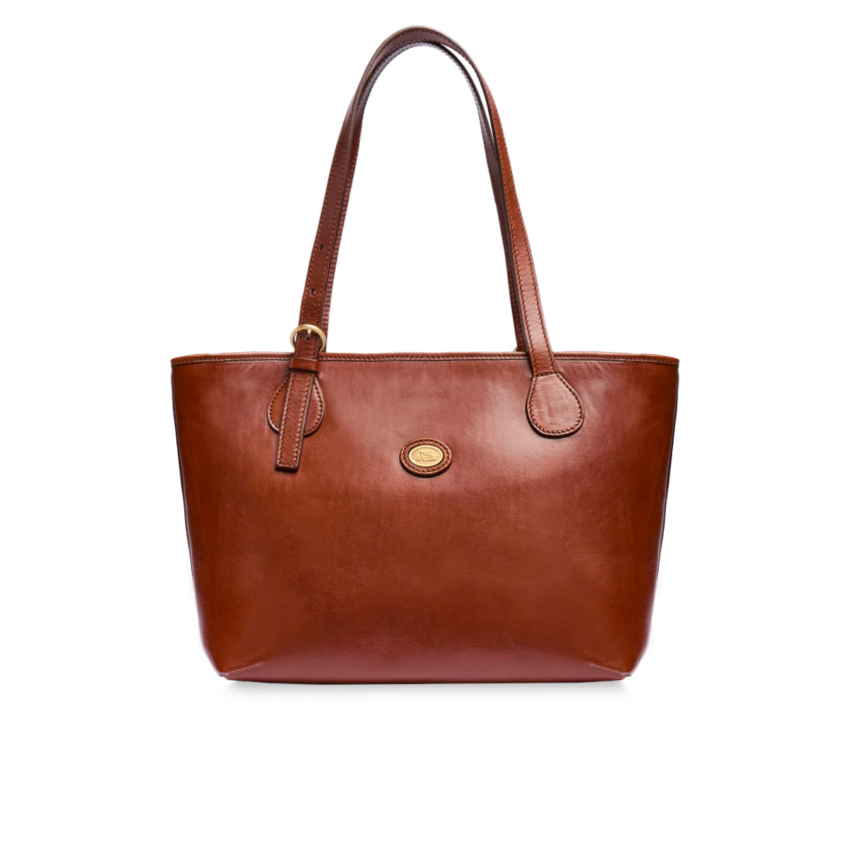 Leather shopper bag with zip